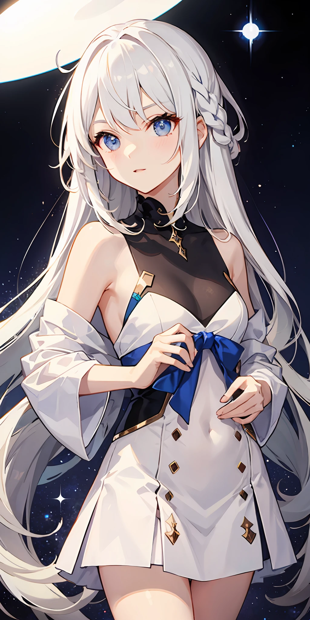 one girls、White hair、Galaxy