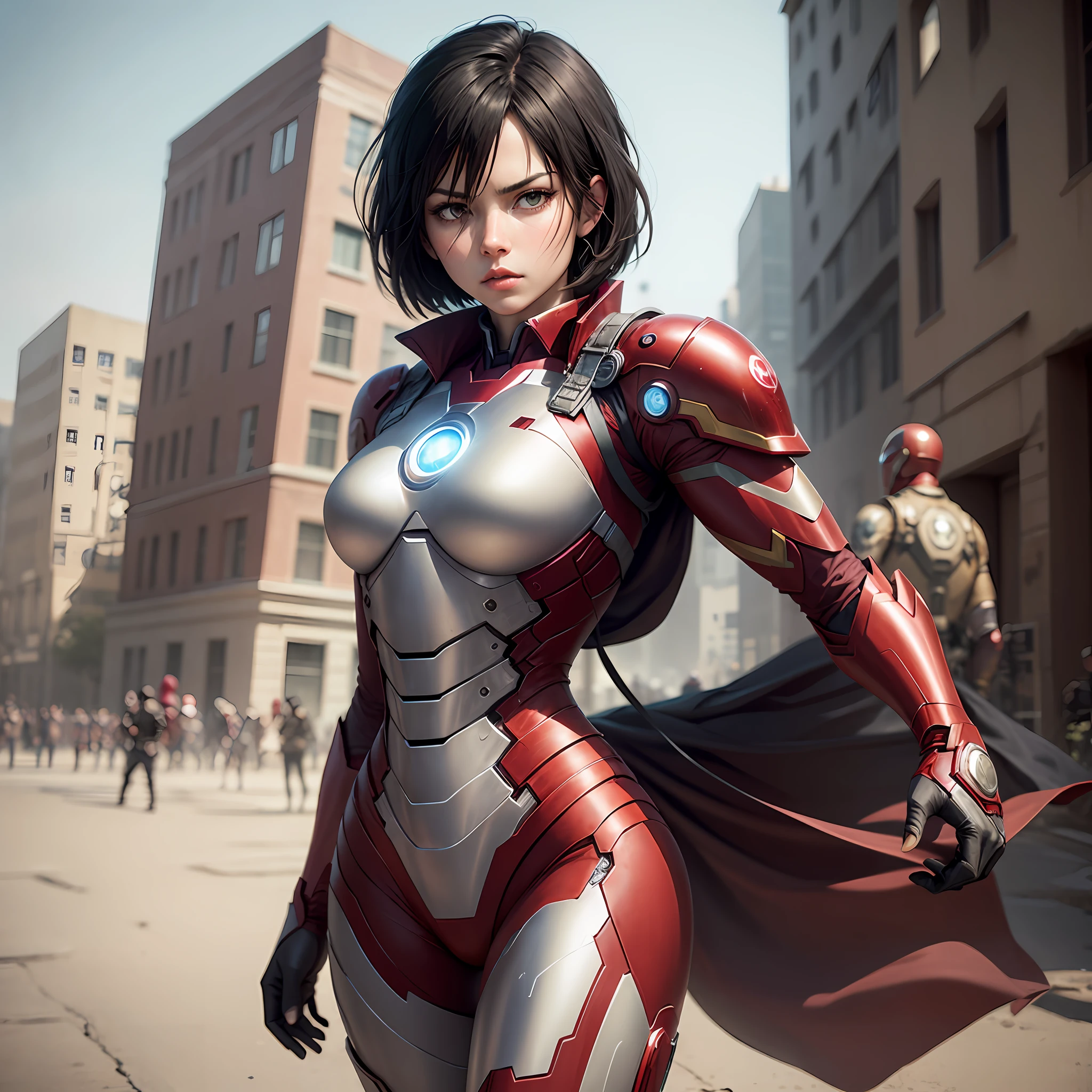 Attack on Titan character, adult Mikasa with the Iron Man armor --auto