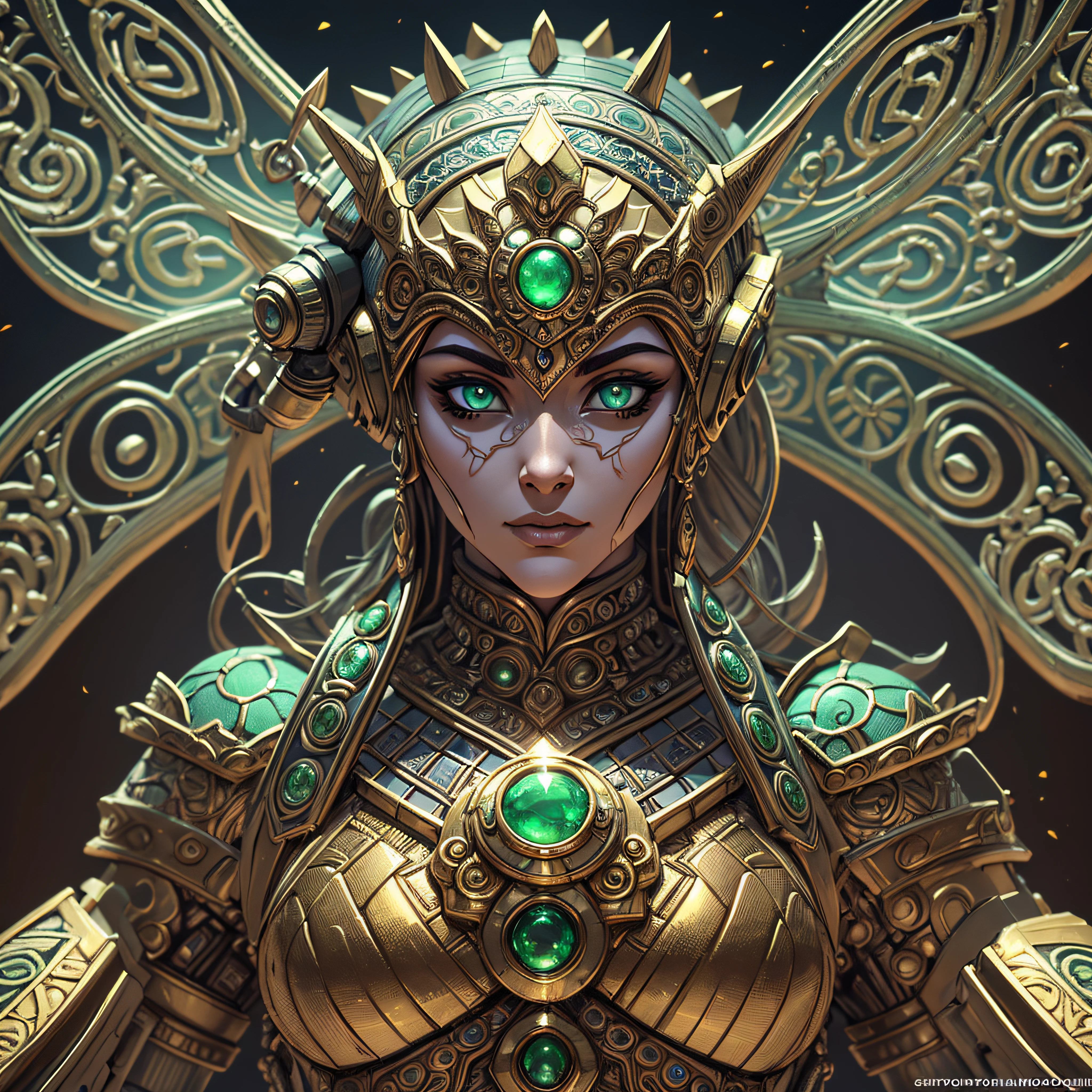 ((raw photo)), ((masterpiece)), anthropomorphic humanoid NagaSerpentGod , jade crest, intricate detail, futobot, intricate Greebles parts, dramatic lighting, rim lighting,