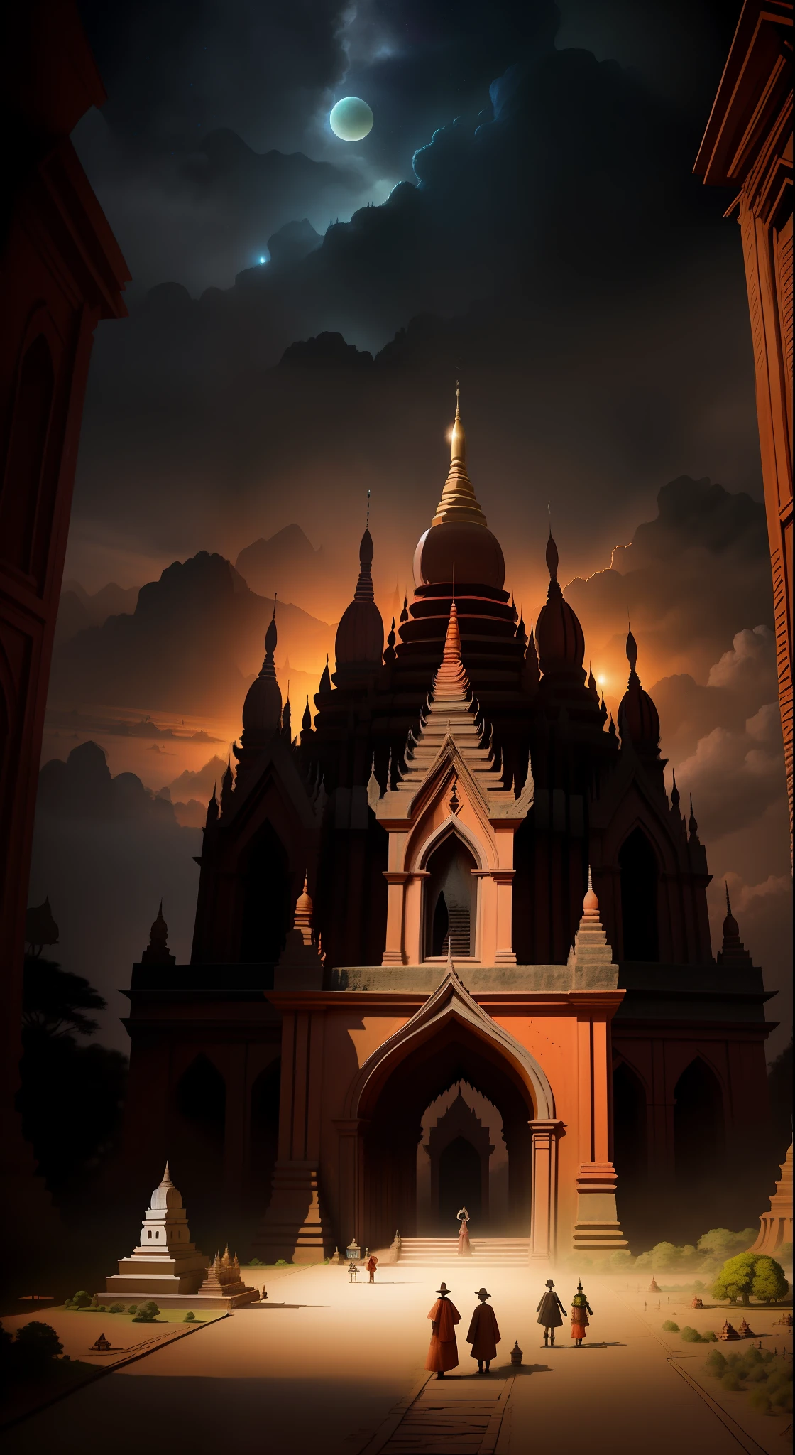 Diorama, Bagan, Myanmar, magical, dark, mysterious, supernatural