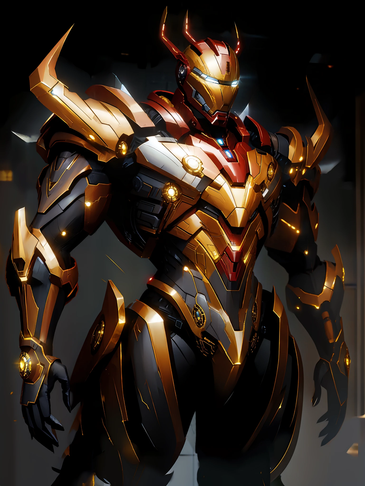 Ironman dons magnificent golden armor.