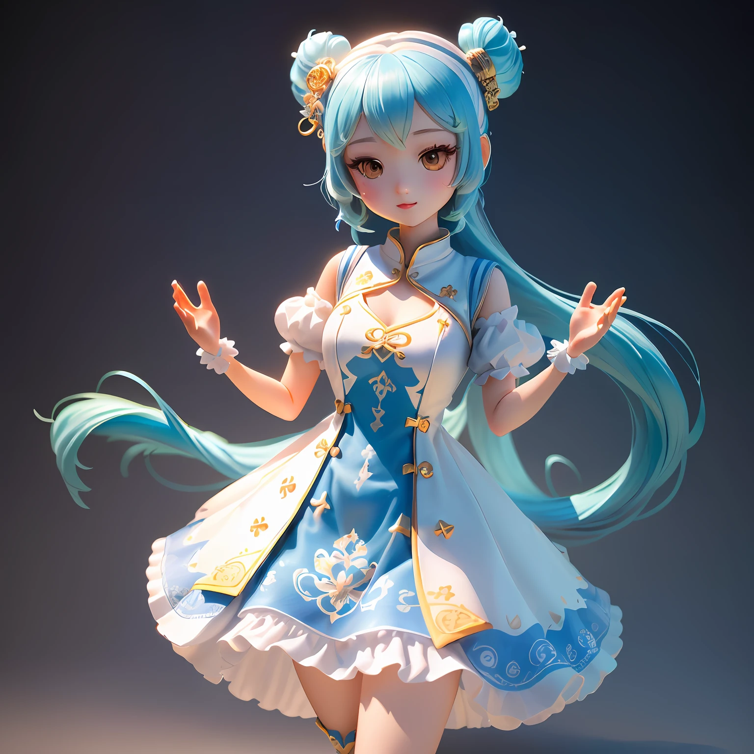 High-quality, a toy of girl type, figure, No Background, colorful, chibi chara,