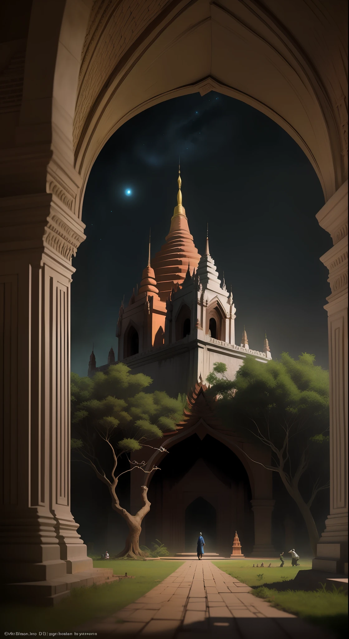 Diorama, Bagan, Myanmar, magical, dark, mysterious, supernatural