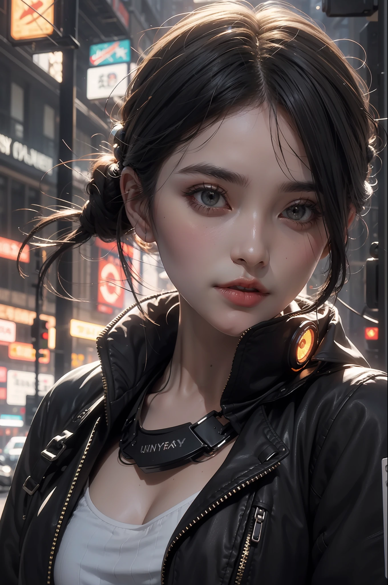 Unity 8k壁纸,((best qualtiy)), ((tmasterpiece)), (the detail:1.4), 3D, A beautiful cyberpunk female image,hdr(HighDynamicRange),Ray traching,NVIDIA RTX,Hyper-Resolution,Unreal 5,Subsurface scattering、PBR Texture、post-proces、Anisotropy Filtering、depth of fields、maximum definition and sharpness、Many-Layer Textures、Albedo e mapas Speculares、Surface coloring、Accurate simulation of light-material interactions、perfectly proportions、rendering by octane、Two-colored light、largeaperture、Low ISO、White balance、the rule of thirds、8K raw data、(Pat the upper body,closeup of face)