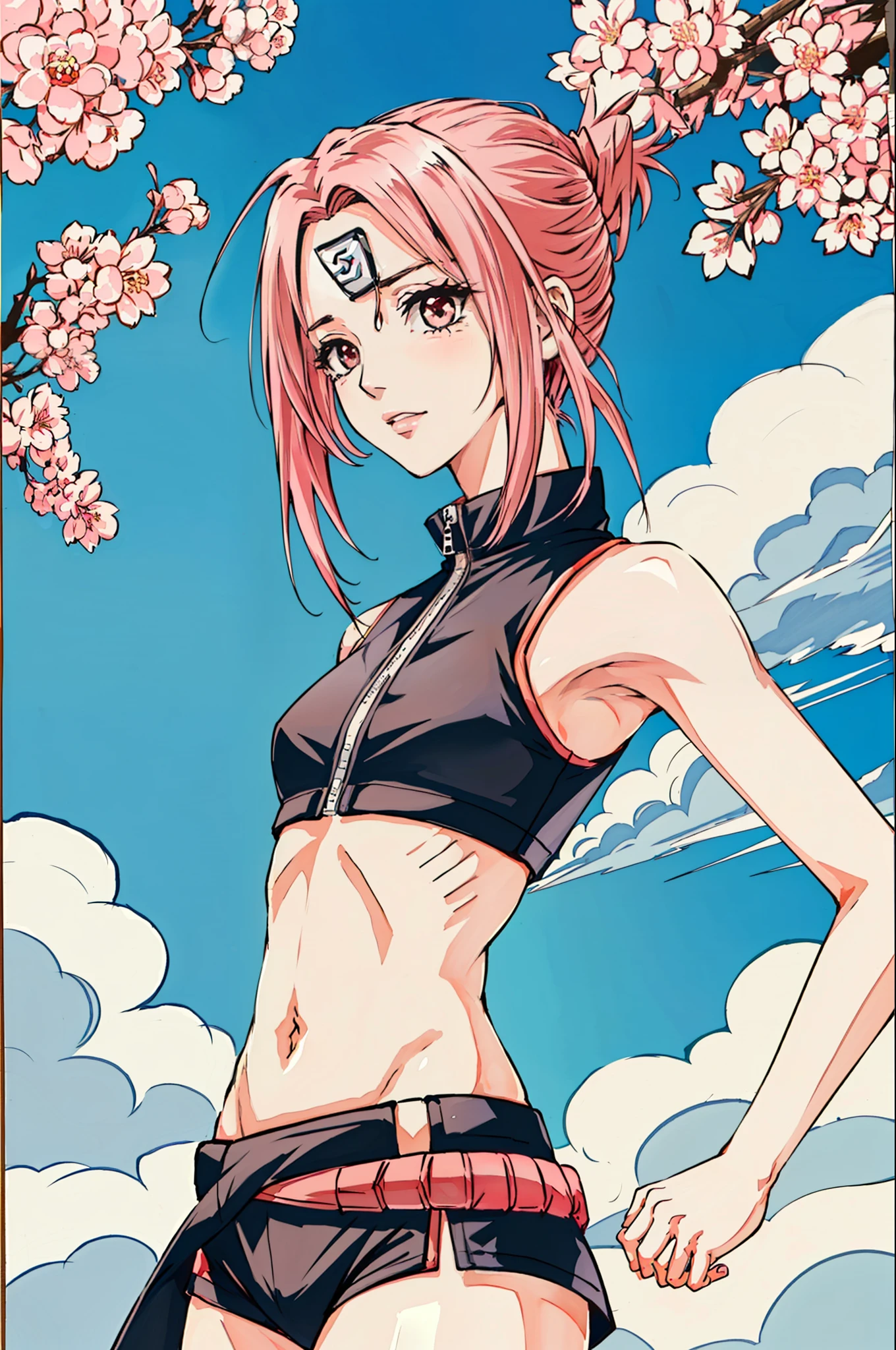 foto de retrato de ((muy flaca Sakura Haruno)), (( Foto de cuerpo entero)), (((beautiful Sakura Haruno anorexic))), ((muy flaco en bikini)), (((huesos y costillas visibles) ))) , ((small flat breasts)), ((very small waist)), ((piernas delgadas)), ((Cara hermosa)), ((Vista de perfil de cuerpo completo)), (((concave abdomen))), ((El cuerpo de Sakura Haruno muy muy flaco)), (((fondo blanco))). ((Cabello en el viento)). (((Mejor calidad))), ((Estilo naruto)), ((costillas visibles )).