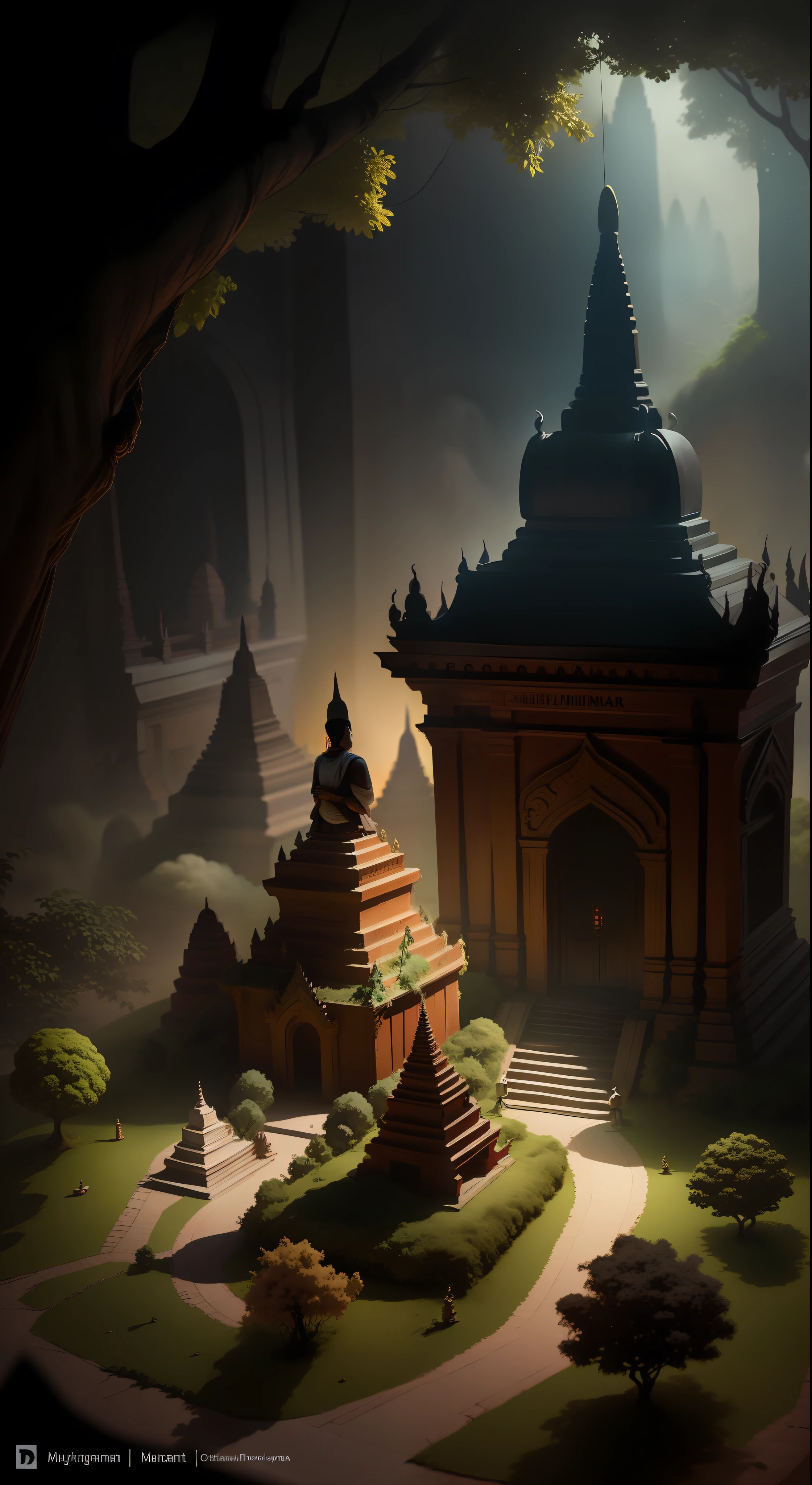 Diorama, Bagan, Myanmar, magical, dark, mysterious, supernatural