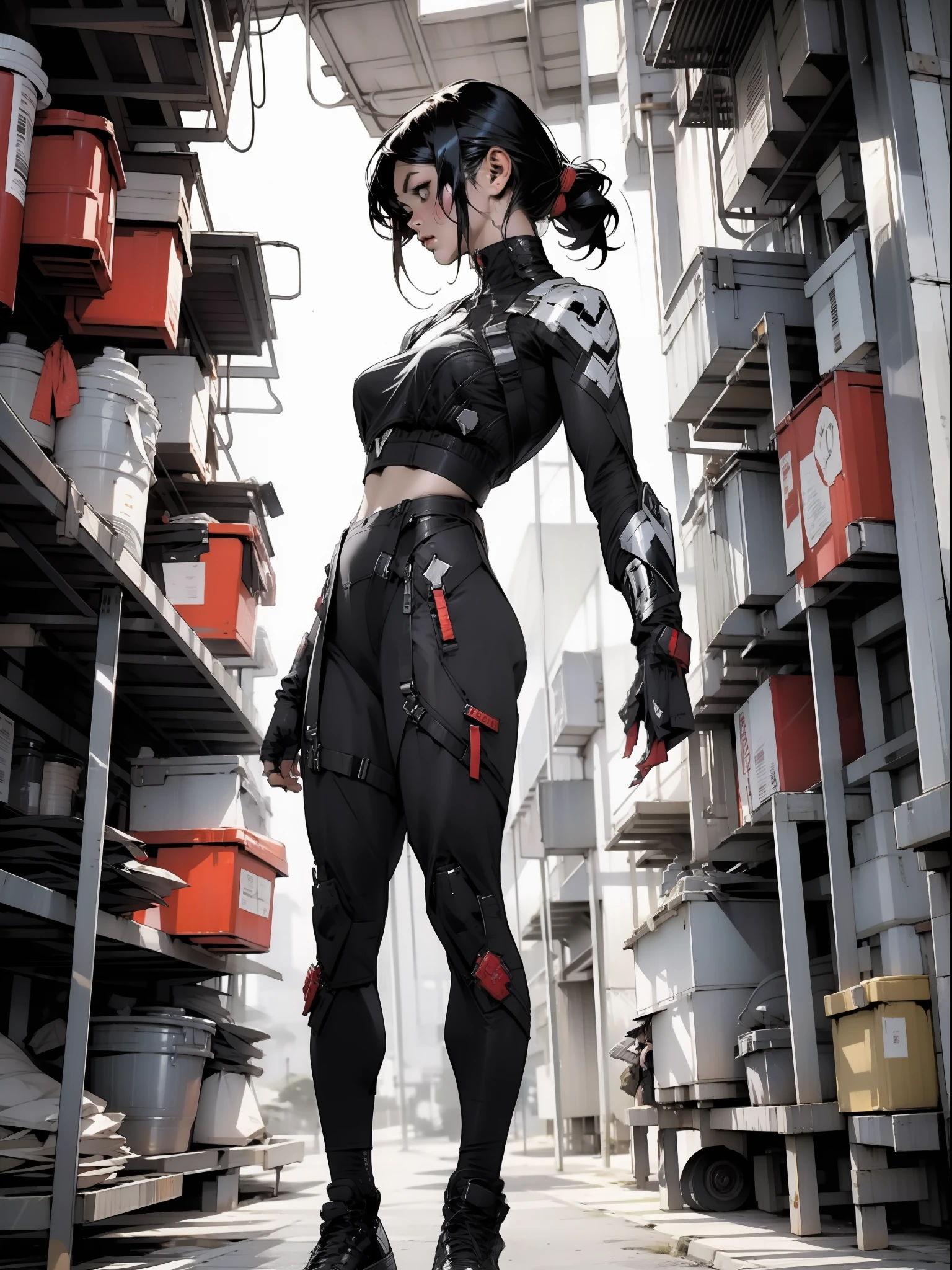 Nijistyle, (Marvel’s Wolverine)), Linda mulher de corpo inteiro, 30 anos, corpo perfeito musculoso e definido, ((( mulher ))), guerreira, roupas futurista amarela, detalhes absurdos, abssudres, Adam Hughes, com micro roupas, quase totalmente nua, com pouca roupa, Tiny thong, seios grandes, decote generoso, fantastic art clothes, cabelos curto, Pose sexy, Tokyo futuristic, fantasia adulta, Nijistyle, urbansamurai_v0.3