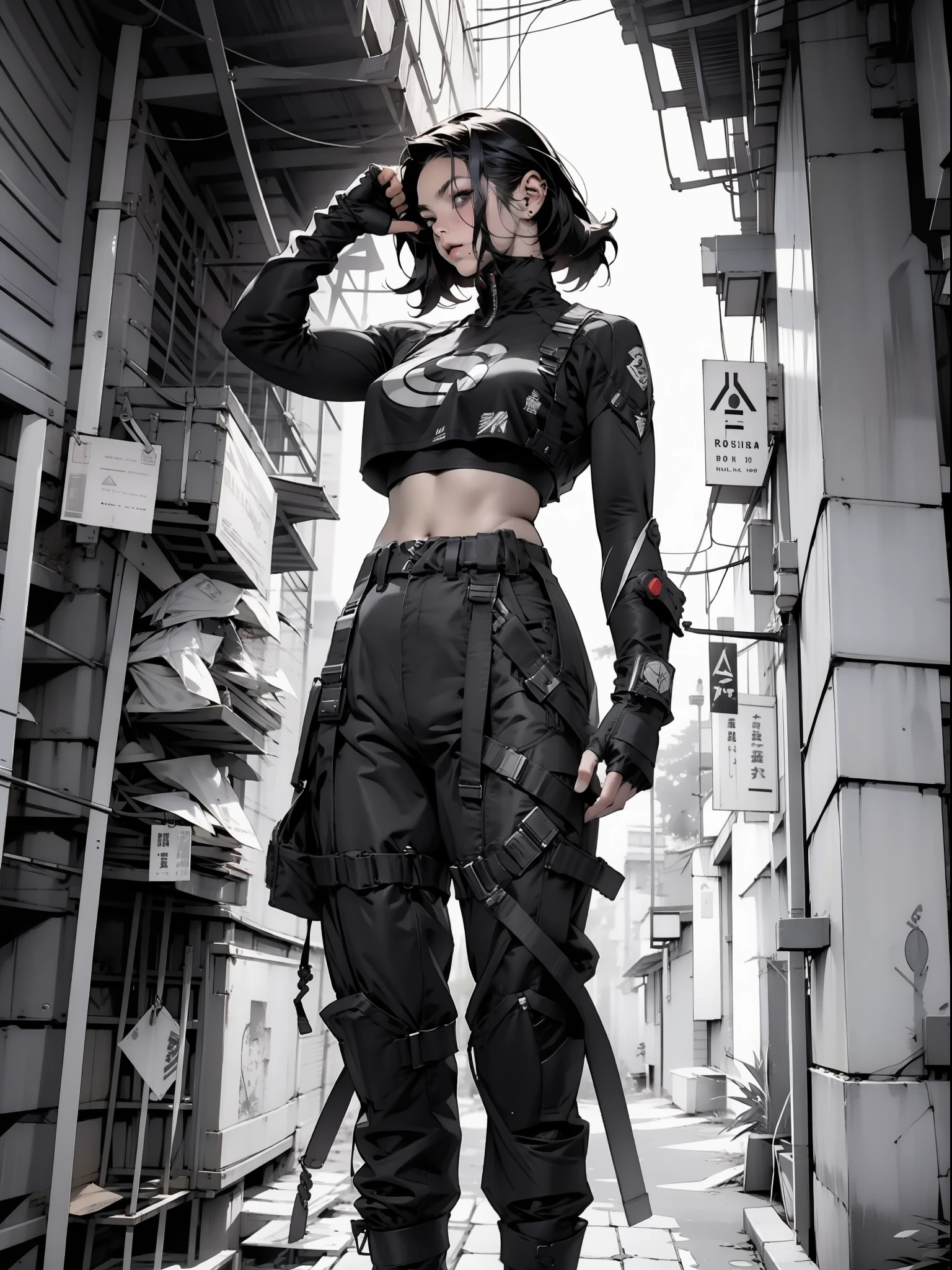 Nijistyle, (Marvel’s Wolverine)), Linda mulher de corpo inteiro, 30 anos, corpo perfeito musculoso e definido, ((( mulher ))), guerreira, roupas futurista amarela, detalhes absurdos, abssudres, Adam Hughes, com micro roupas, quase totalmente nua, com pouca roupa, Tiny thong, seios grandes, decote generoso, fantastic art clothes, cabelos curto, Pose sexy, Tokyo futuristic, fantasia adulta, Nijistyle, urbansamurai_v0.3