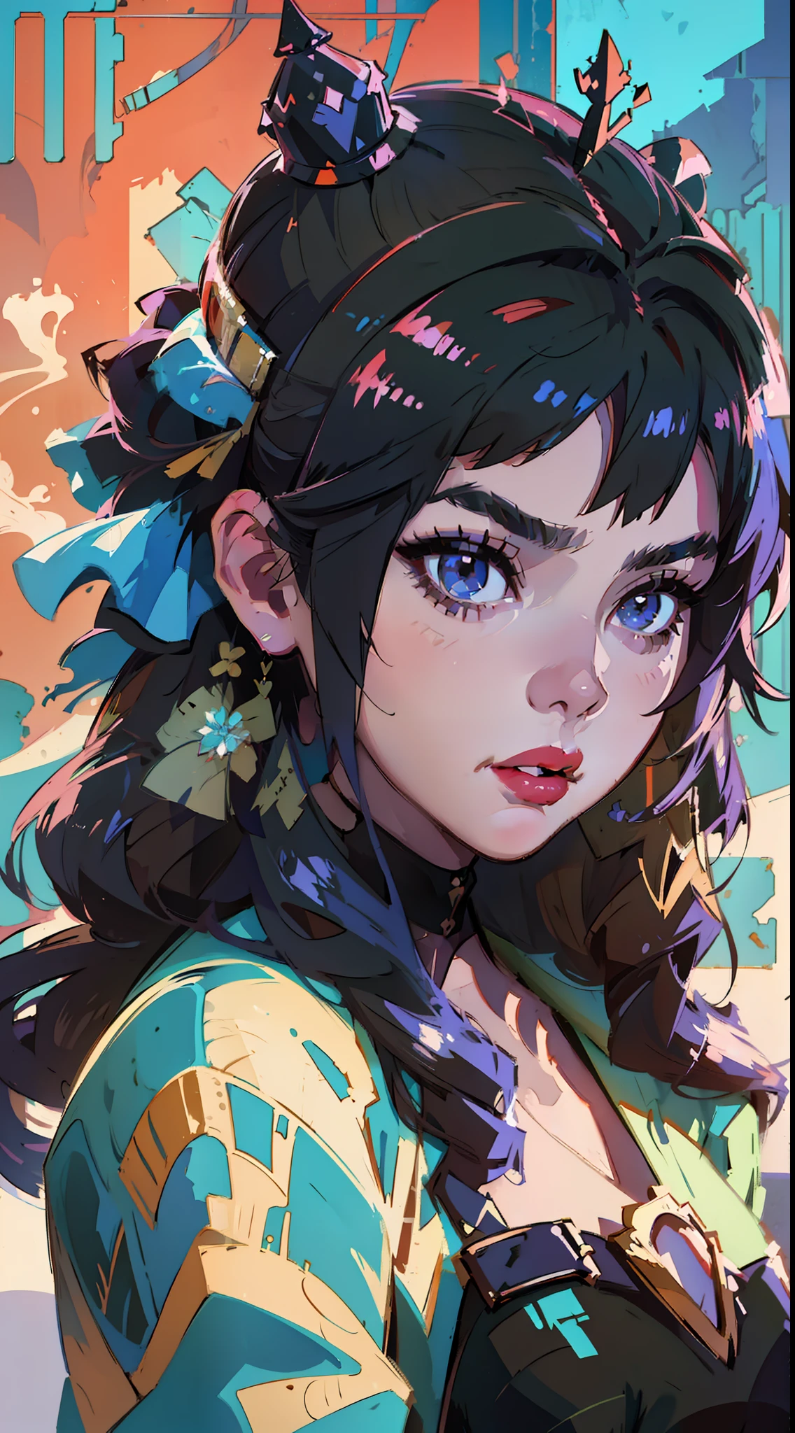 A closeup of a woman wearing a crown on her head, Art not Guweiz style, Arte Digital Ilya Kuvshinov, Ilya Kuvshinov. 4 mil, Rosto de Ilya Kuvshinov, Artgerm e Ilya Kuvshinov, Estilo Ilya Kuvshinov, Kuvshinov Ilya