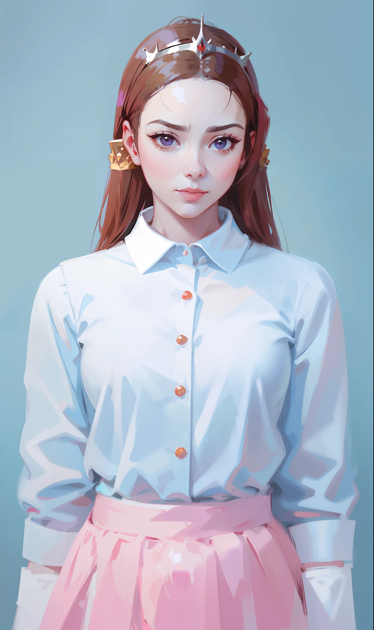 A closeup of a woman wearing a crown on her head, Art not Guweiz style, Arte Digital Ilya Kuvshinov, Ilya Kuvshinov. 4 mil, Rosto de Ilya Kuvshinov, Artgerm e Ilya Kuvshinov, Estilo Ilya Kuvshinov, Kuvshinov Ilya