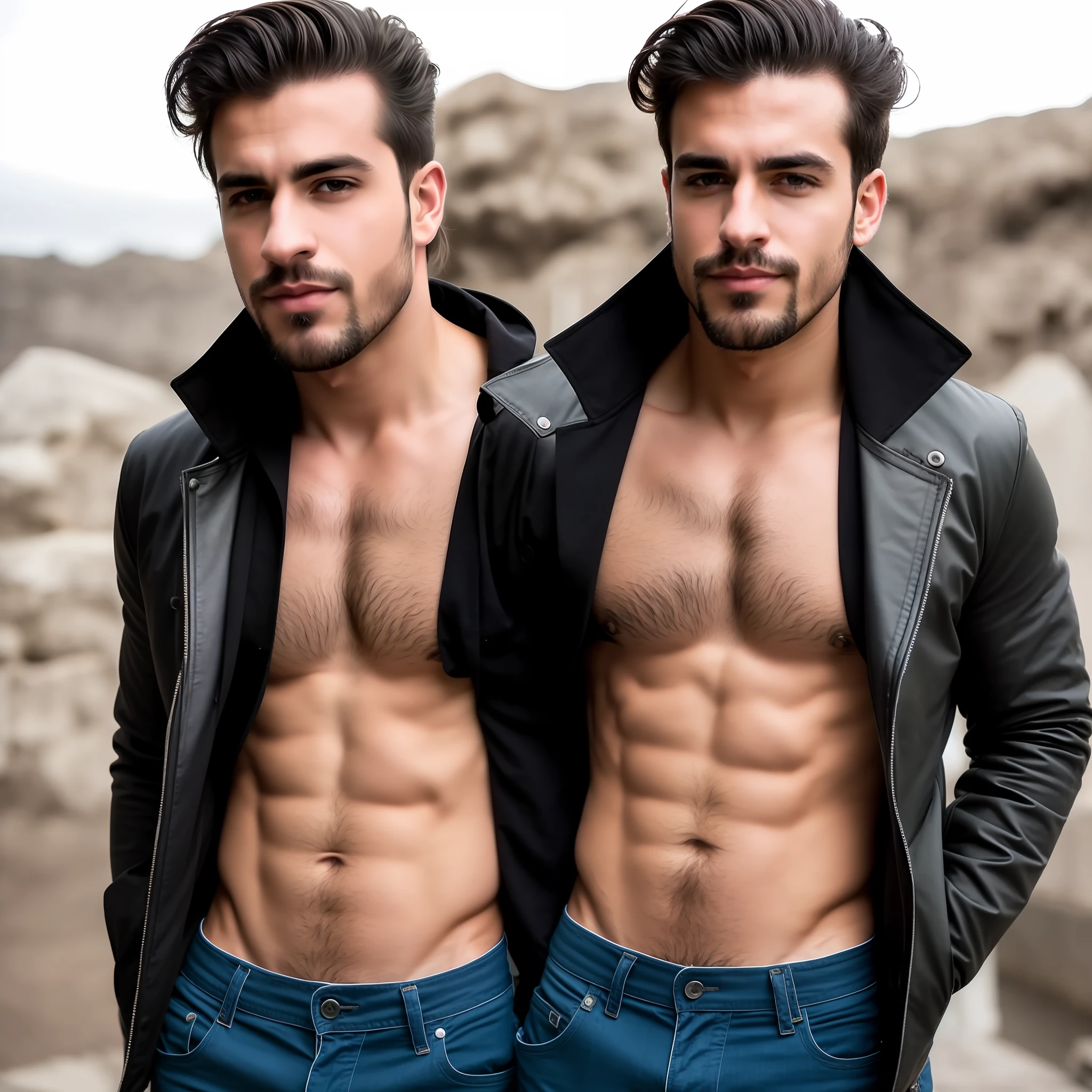 Arafed hombre con cabello corto, rubio y una chaqueta de cuero posando para una foto, Johnny Silverhand, vestido con chaqueta de cuero, Plano medio de un guapo, Foto de perfil, con chaqueta de cuero, guapo masculino, con una chaqueta de cuero, Masculino y resistente, Hombre sexy, Modelo masculino, Hombre guapo, por Adam Dario Keel, urbano en el fondo, masculino y guapo