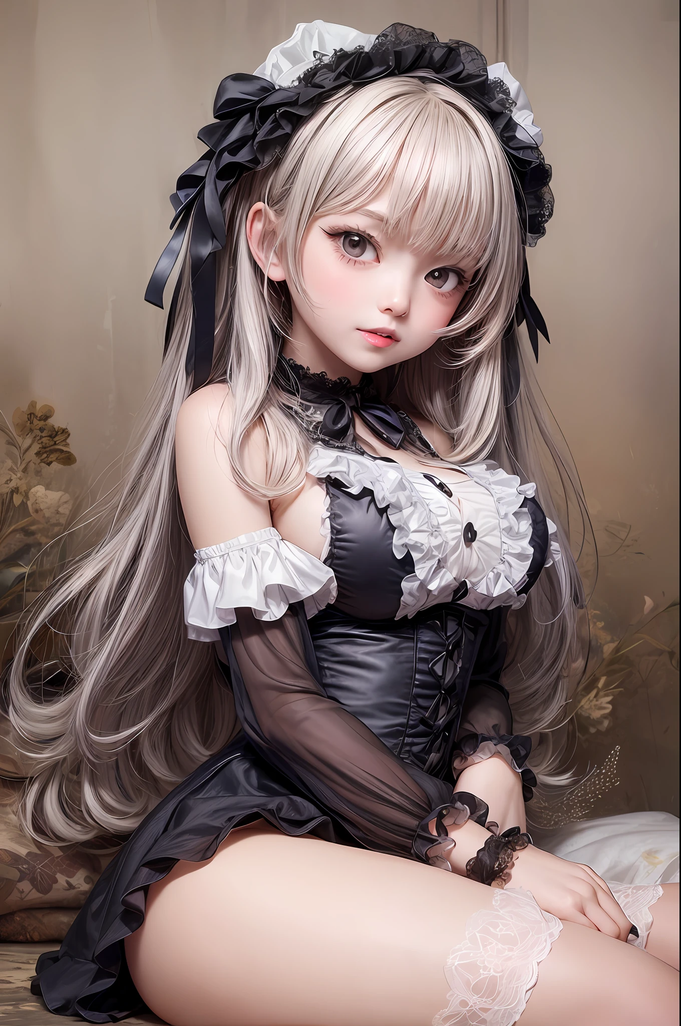 A mischievous and playful girl ,loli,chibi,Lolita big breasted,Lolita huge breasts