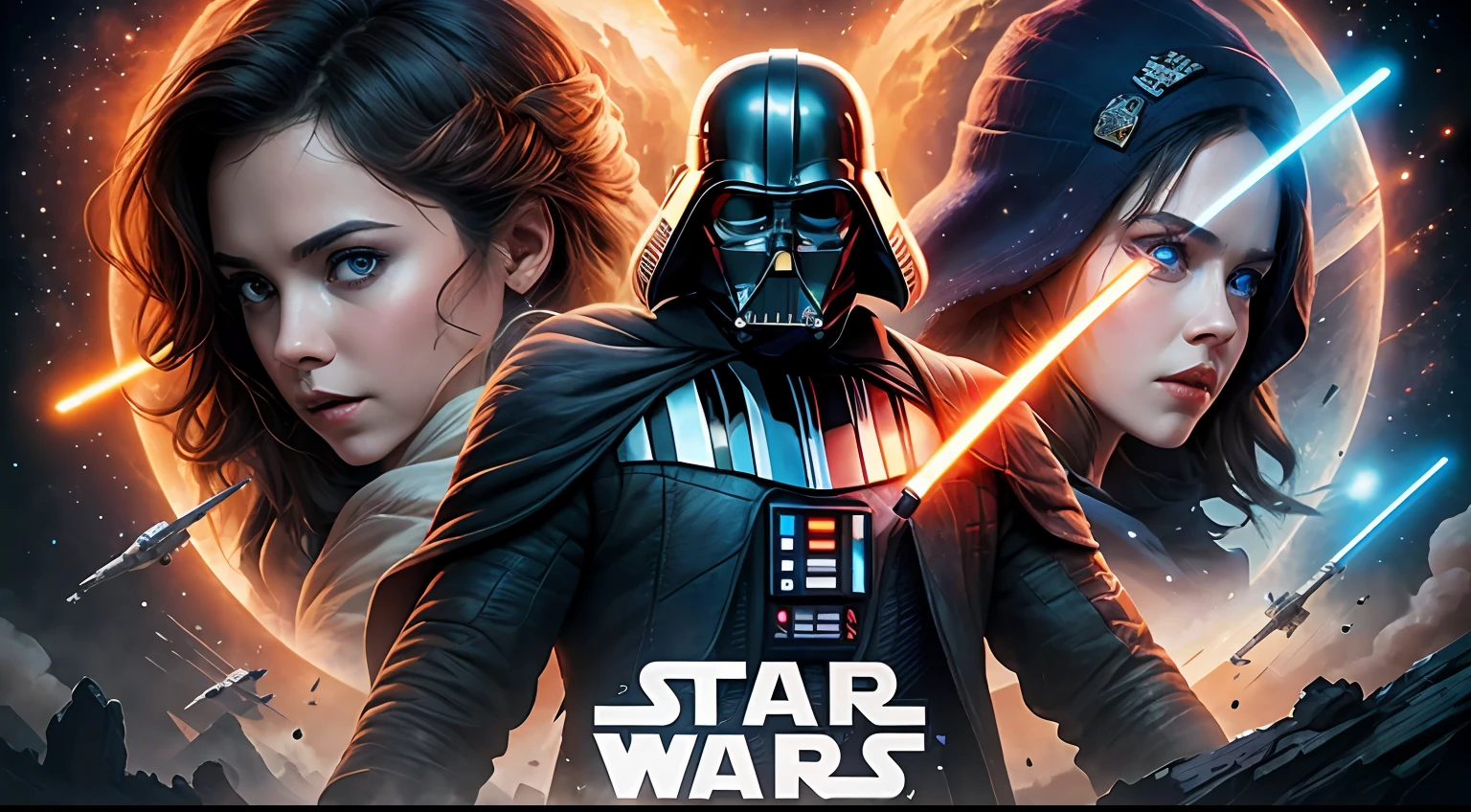 Epic Star Wars Movie Poster, Detalles, 8k