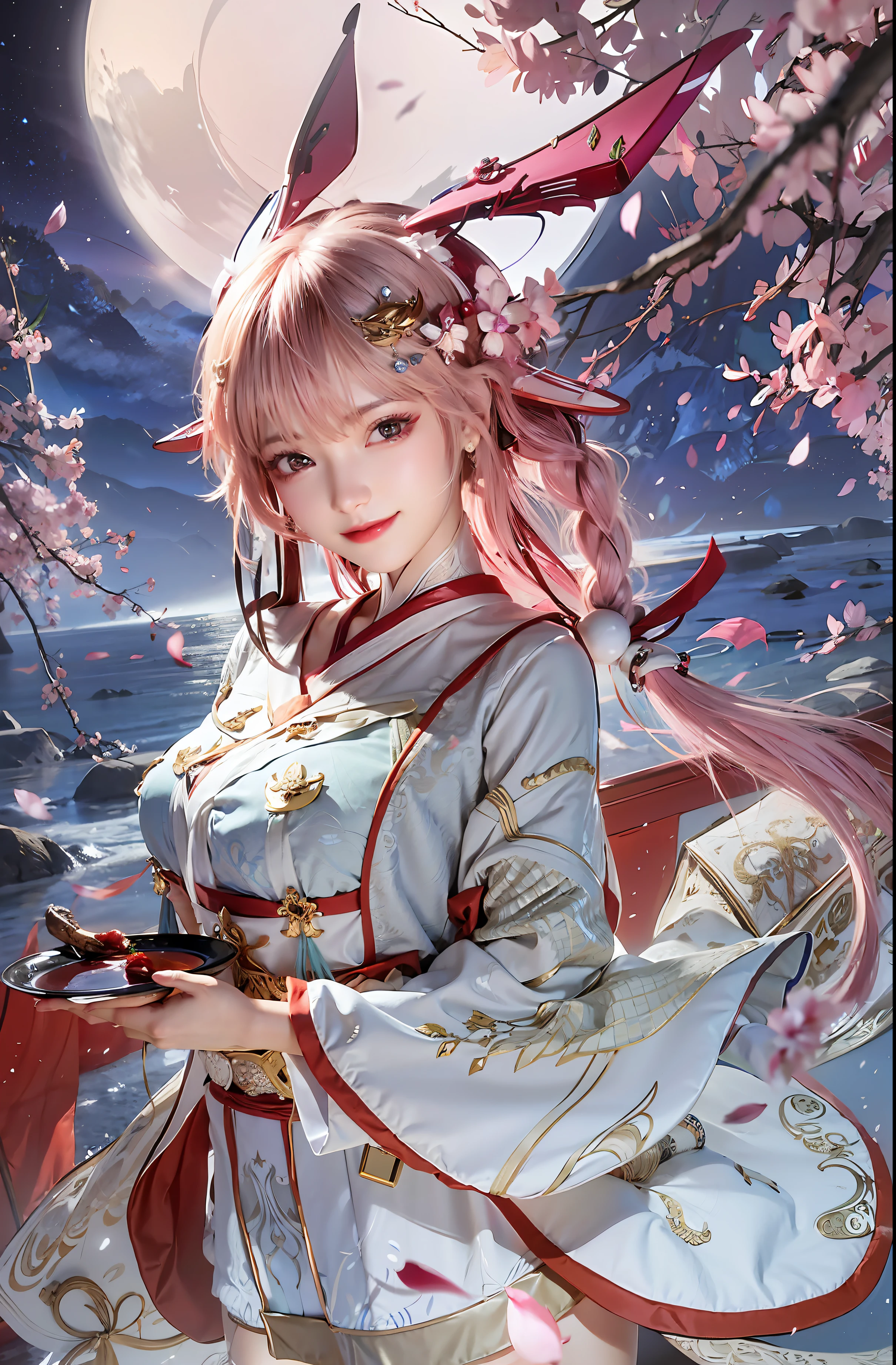 Draw by graphic,Complete the image,It is required that when drawing, the complete Miko should be drawn,Include legs,The lower body should be intact