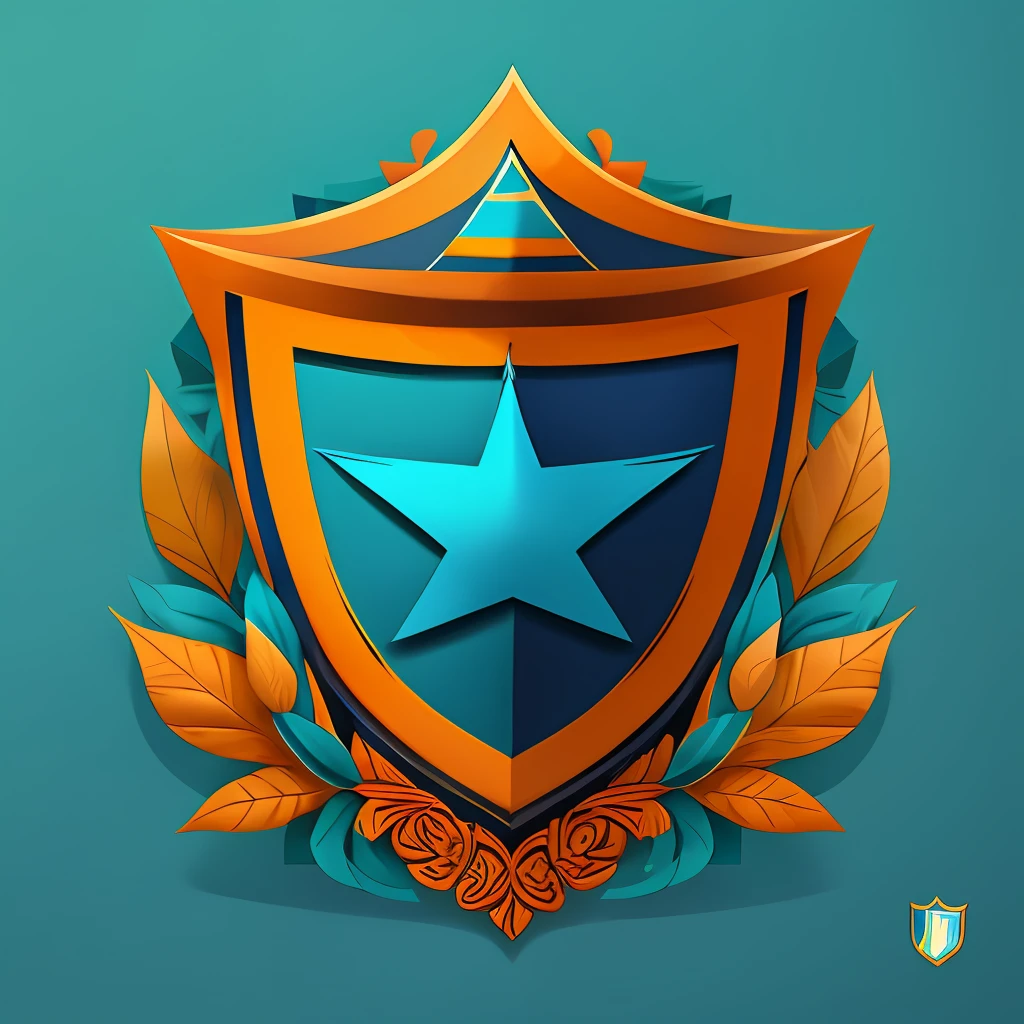 Escudo de clube de futebol azul e laranja, logotipo, vetor, artistic line, design, inspirado, reto, simetria --auto