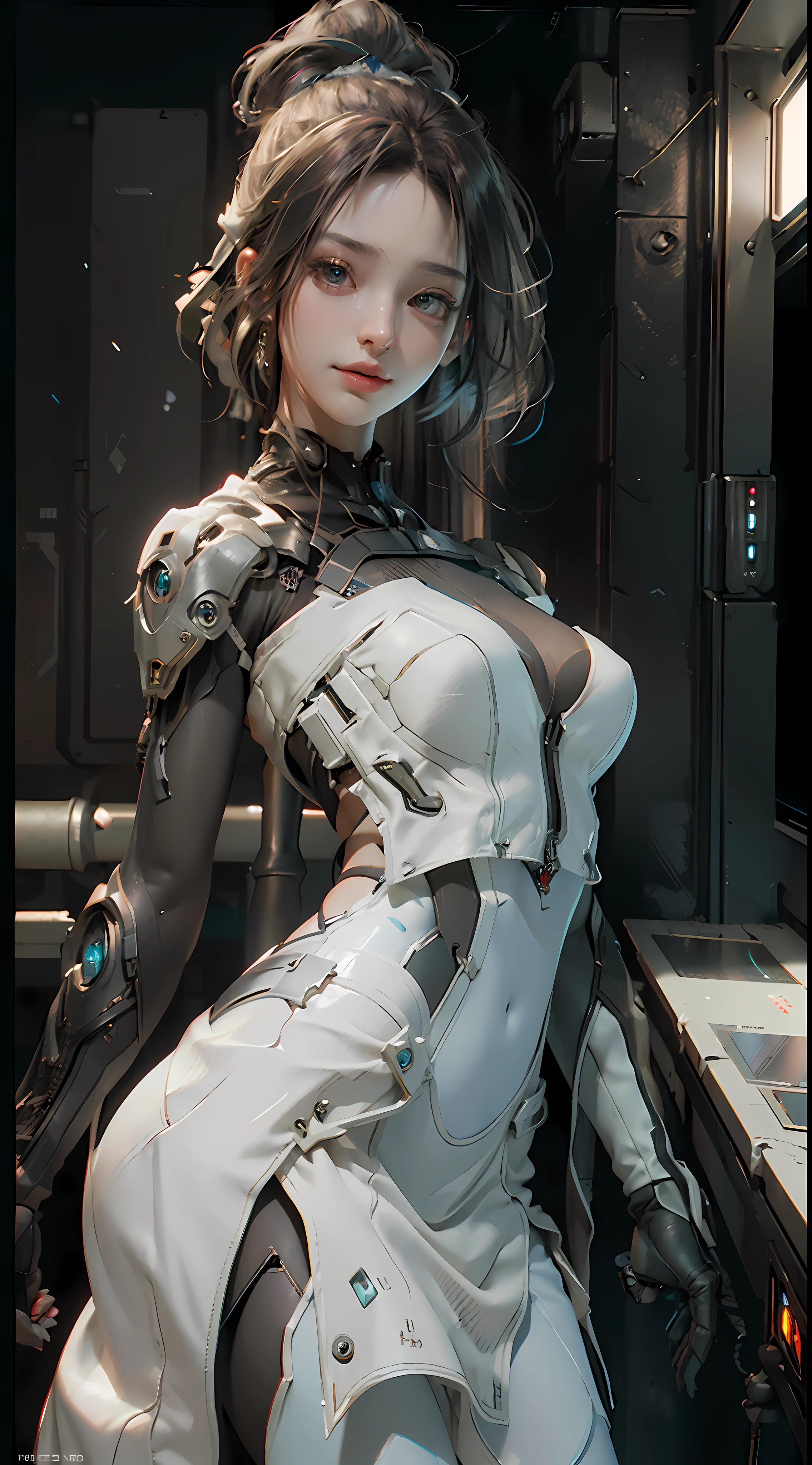 ((Best quality)), ((masterpiece)), (detailed:1.4), 3D, an image of a beautiful cyberpunk female,HDR (High Dynamic Range),Ray Tracing,NVIDIA RTX,Super-Resolution,Unreal 5,Subsurface scattering,PBR Texturing,Post-processing,Anisotropic Filtering,Depth-of-field,Maximum clarity and sharpness,Multi-layered textures,Albedo and Specular maps,Surface shading,Accurate simulation of light-material interaction,Perfect proportions,Octane Render,Two-tone lighting,Wide aperture,Low ISO,White balance,Rule of thirds,8K RAW,