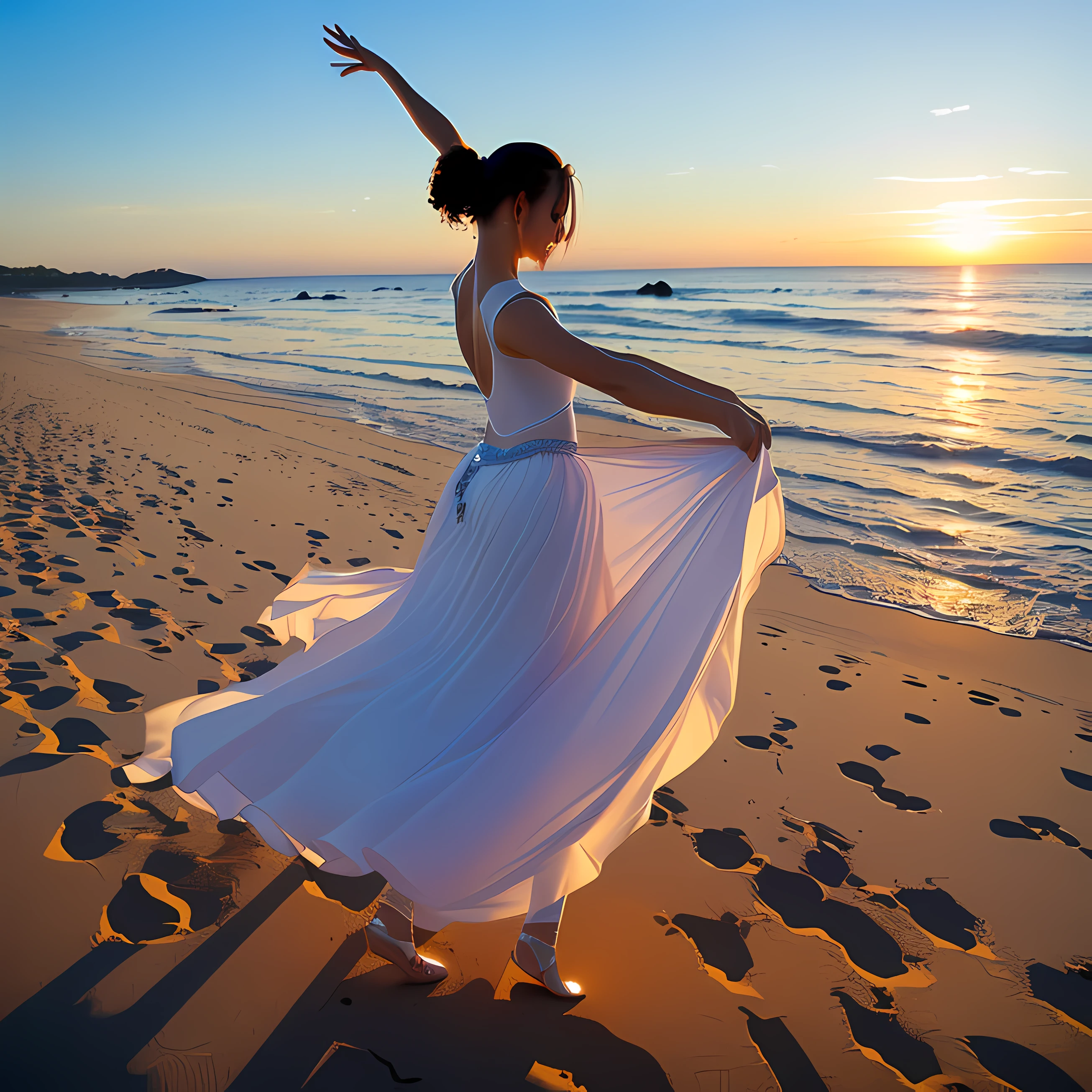 Blue clothes,Dance,eventide ,cartoony,