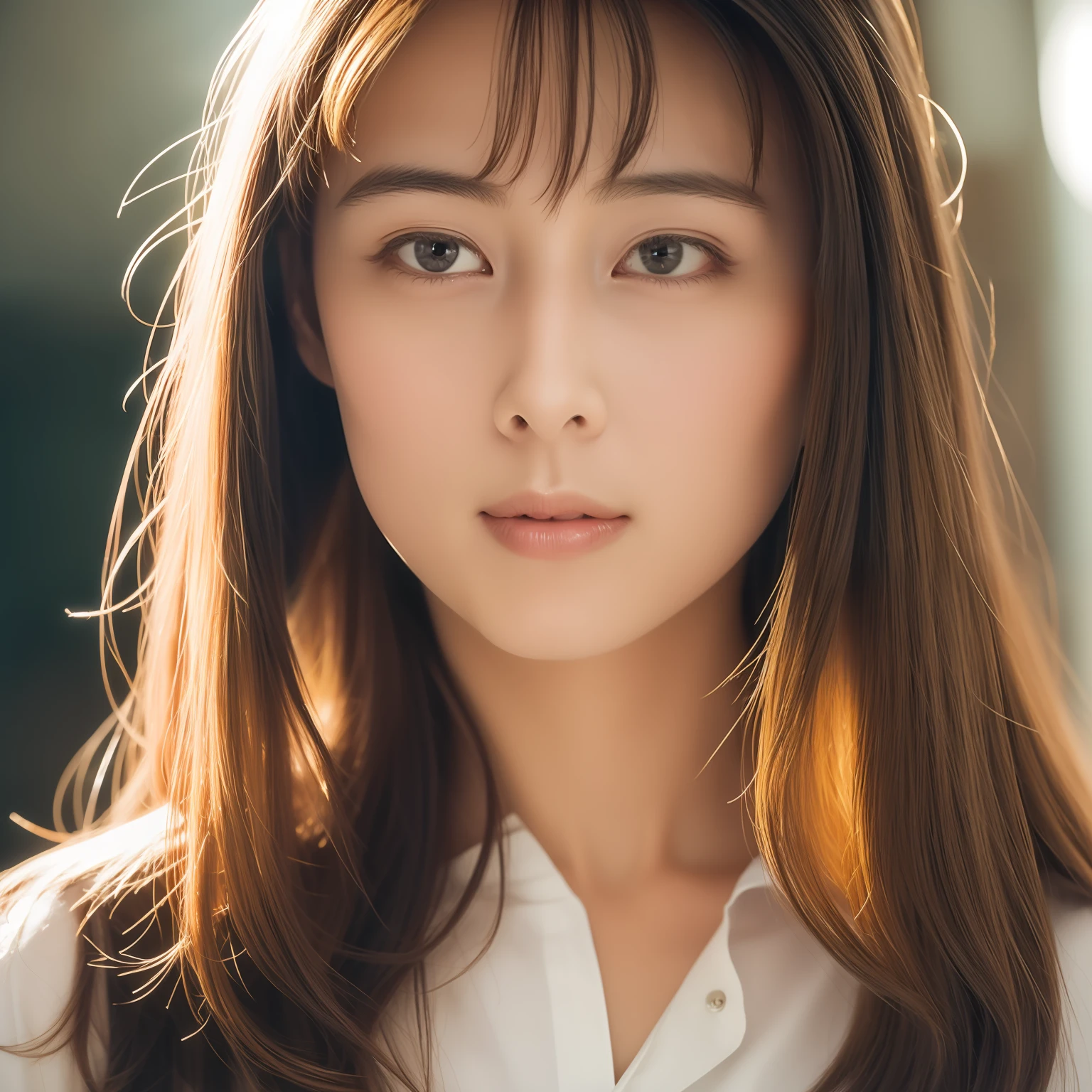Woman looking diagonally down to the left、(masuter piece)、(top-quality:1.0)、(超A high resolution:1.0)、detaileds、SFW、masterpiece、Delicate、Elegance、top-quality、Fine、colourfull、girl with1name: