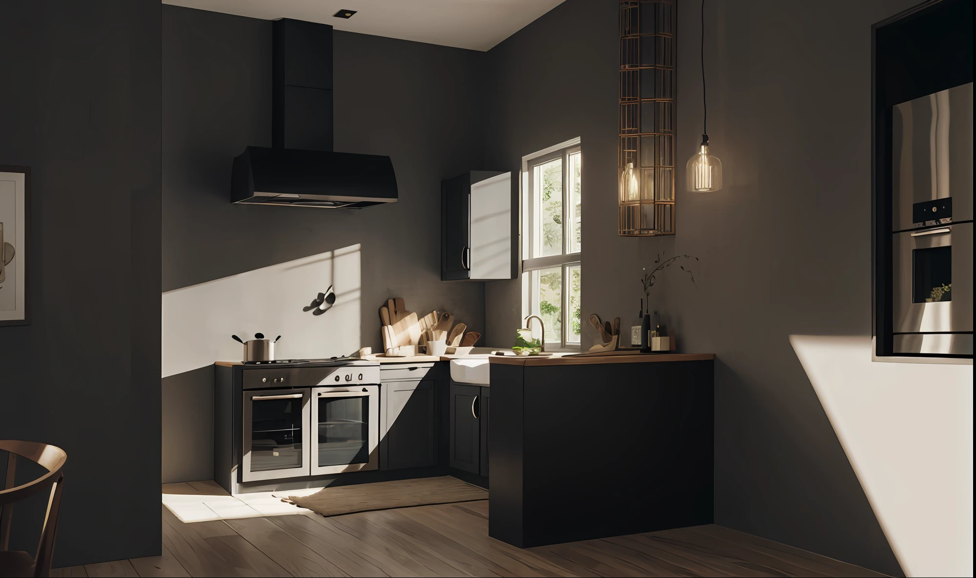 (Royal style kitchen), decorative wallpaper, realistic lighting, EU5, best rendering, highest quality, excellence, best quality, 4k, interior architecture, neoclassical, cinematic lighting, top quality,