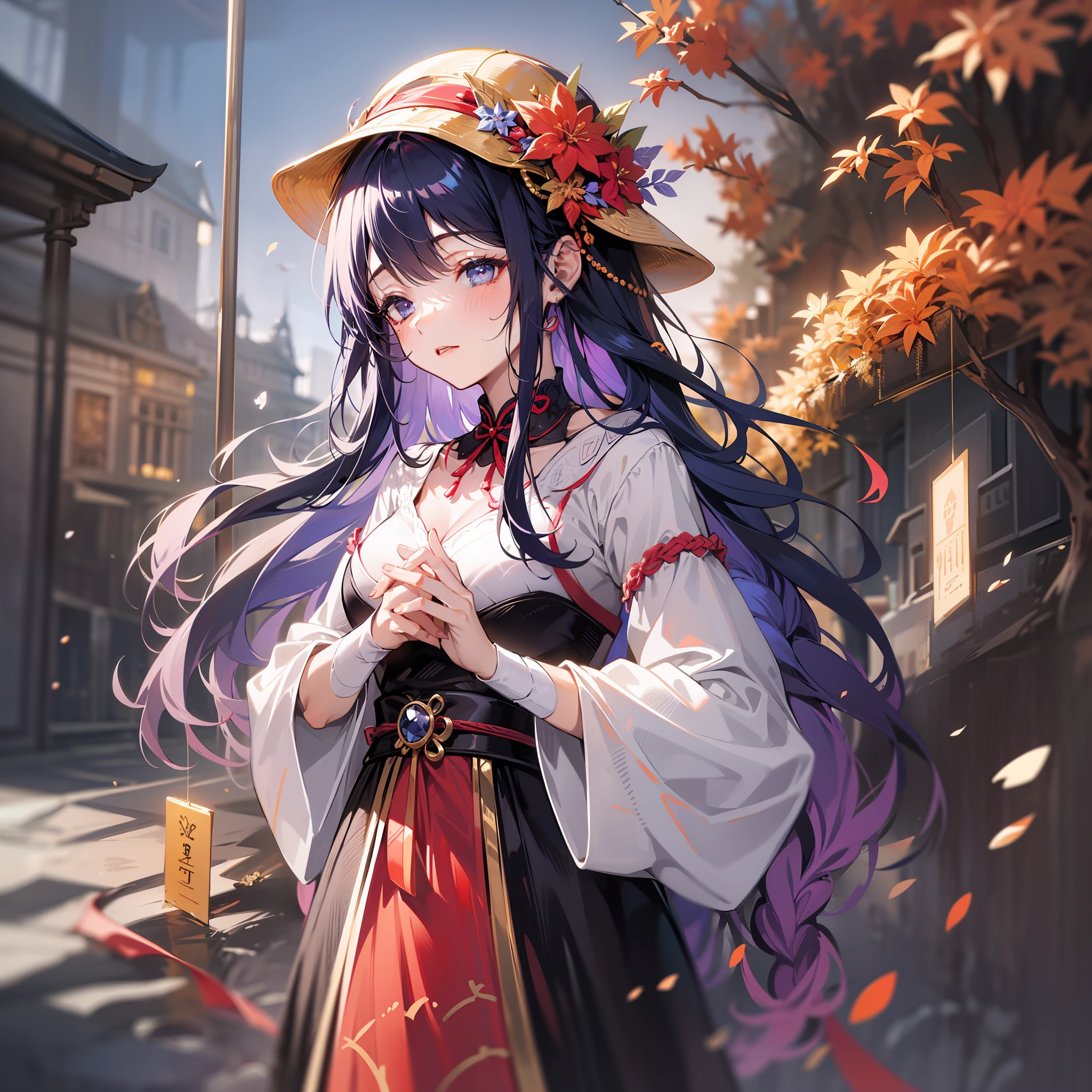 A high resolution,ultra - detailed,(1girll:1.3),High picture quality,full bodyesbian(1.8)
,Design a beautiful temple scene,and a sense of peace and spirituality。
,utilisant le pointillisme pour illustrer les images,Carefully place tiny color dots,to create a cohesive and visually stunning whole。 A cute anime girl standing in front of a wishing box,had his hands folded,Close your eyes and pray,Long black hair fluttering in the wind