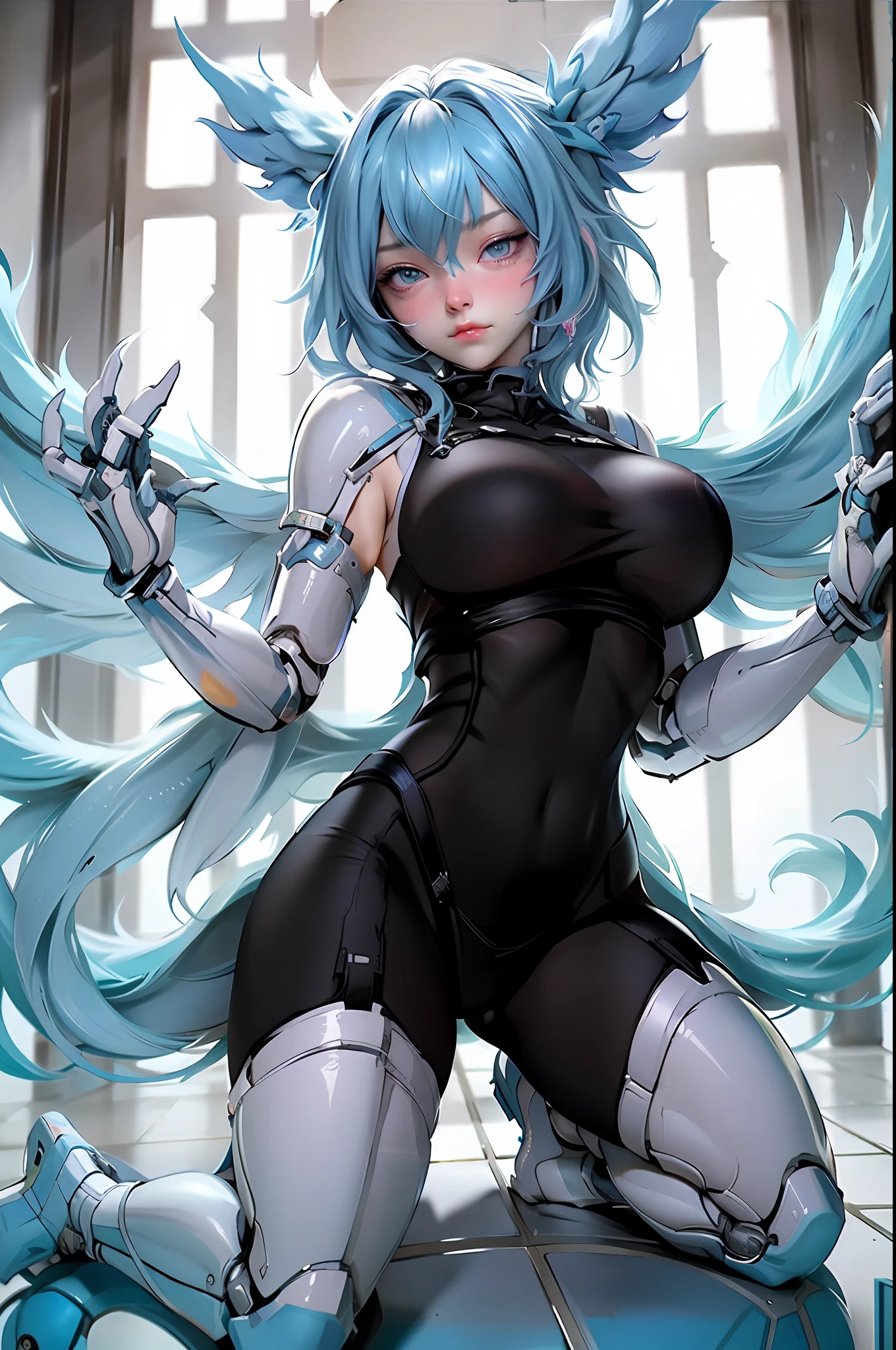 A masterpiece, best qualtiy, Ultra detailed, Wheels within wheels, Extremely detailed, A high resolution, Lifelike, k hd, 8K, 1人, humanoid robots, Dynamic pose, Extremely delicate mech, Glowing dark red LED part, s whole body, High-tech background, rim-light,Science fiction,(Marek Okon:1.3),Mooncryptowow's midway style,Psychedelic,Halo,NSFW,Naked,,Tender powder,Chest leakage,open waist