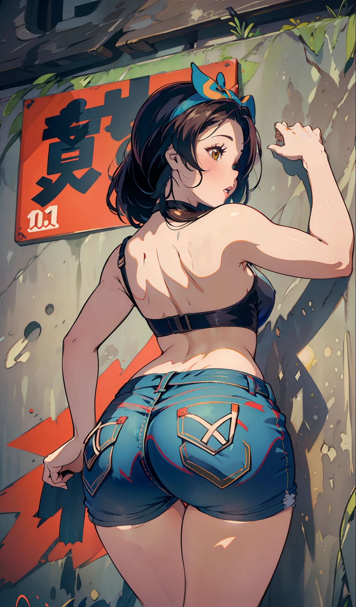 Branca de Neve, muito sensual, com roupas de funkeira, brasileira, na cidade do rio de janeiro, Brasil, dancing funk, rebolando, bunda grande, pernas grossas, usando um short jeans extremamente curto, showing a piece of ass, Micro Short Curto, usando uma mini blusa, umbigo com pirsing, sneakers Nike, cabelo comprido, Speaker behind, corpo inteiro, muito realista, extremamente Realista, extremamente sexy, 8k, 8k extremamente detalhado), (um extremamente delicado e bonito), (obra-prima), (melhor qualidade: 1.0), (ultra highres:1.0)
