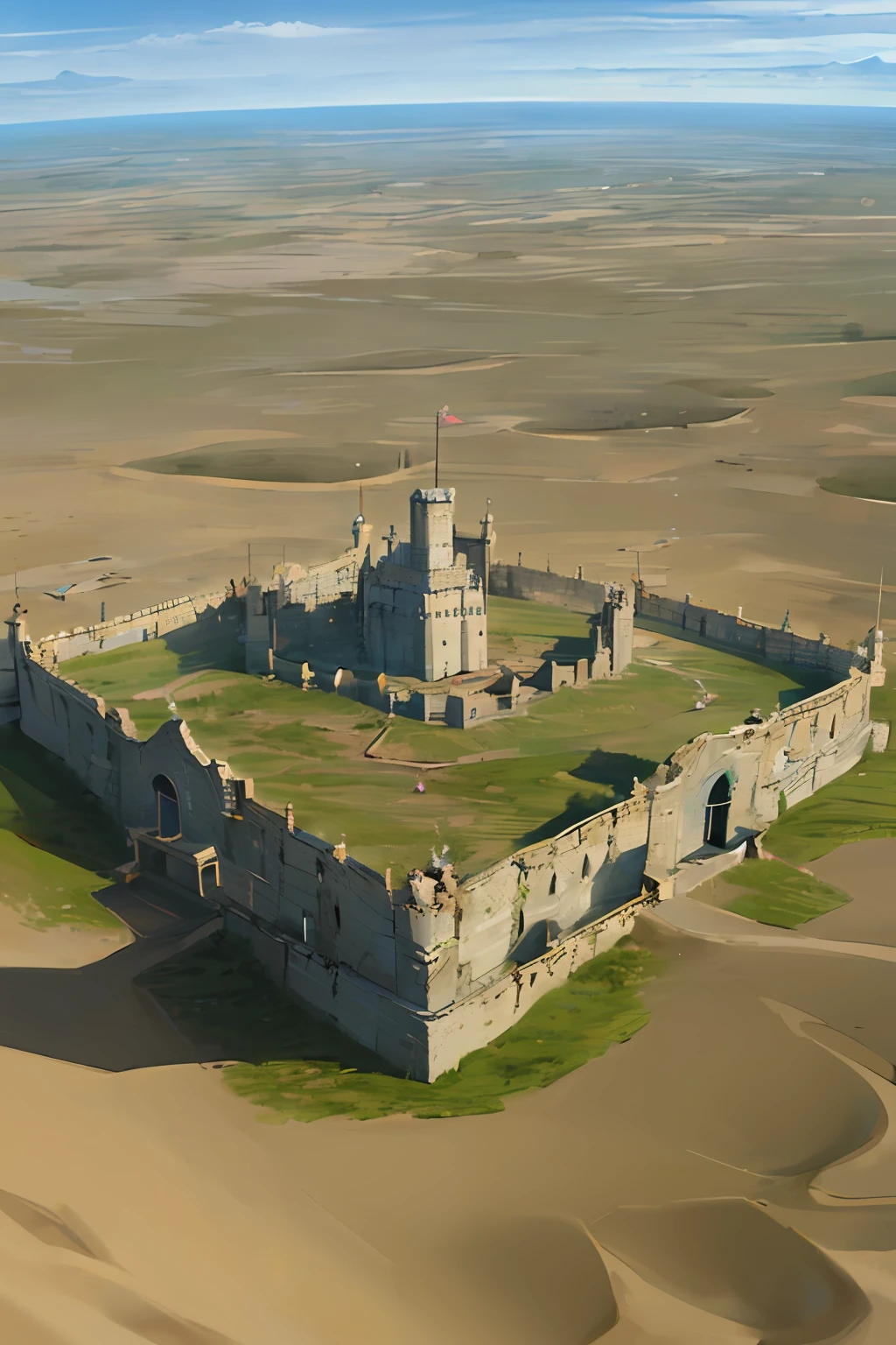 The upper half is steppe,The lower part is the Great Wall