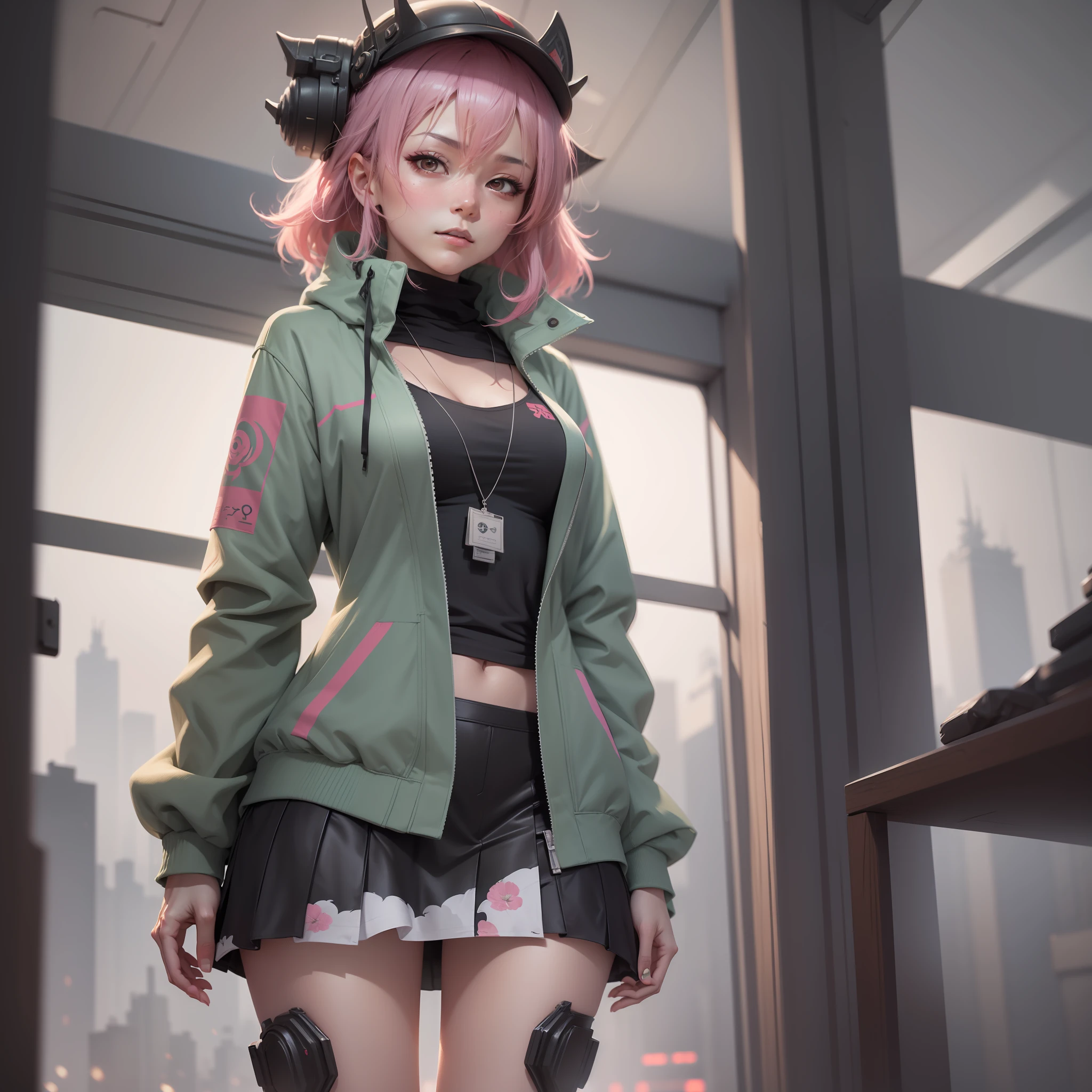 Saigyouji yuyuko,very cool girl wearing cyberpunk intricate streetwear, beautiful, detailed portrait, intricate complexity, by krenz cushart, kyoto animation, greg rutkowski, wlop. 4 k, beautiful, cinematic dramatic atmosphere,pov crotch,miniskirt,,