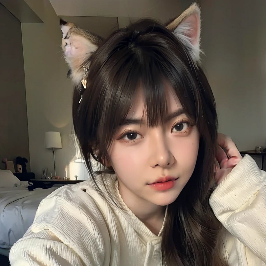 Cute girl ,hd ,with a cute kitten ear