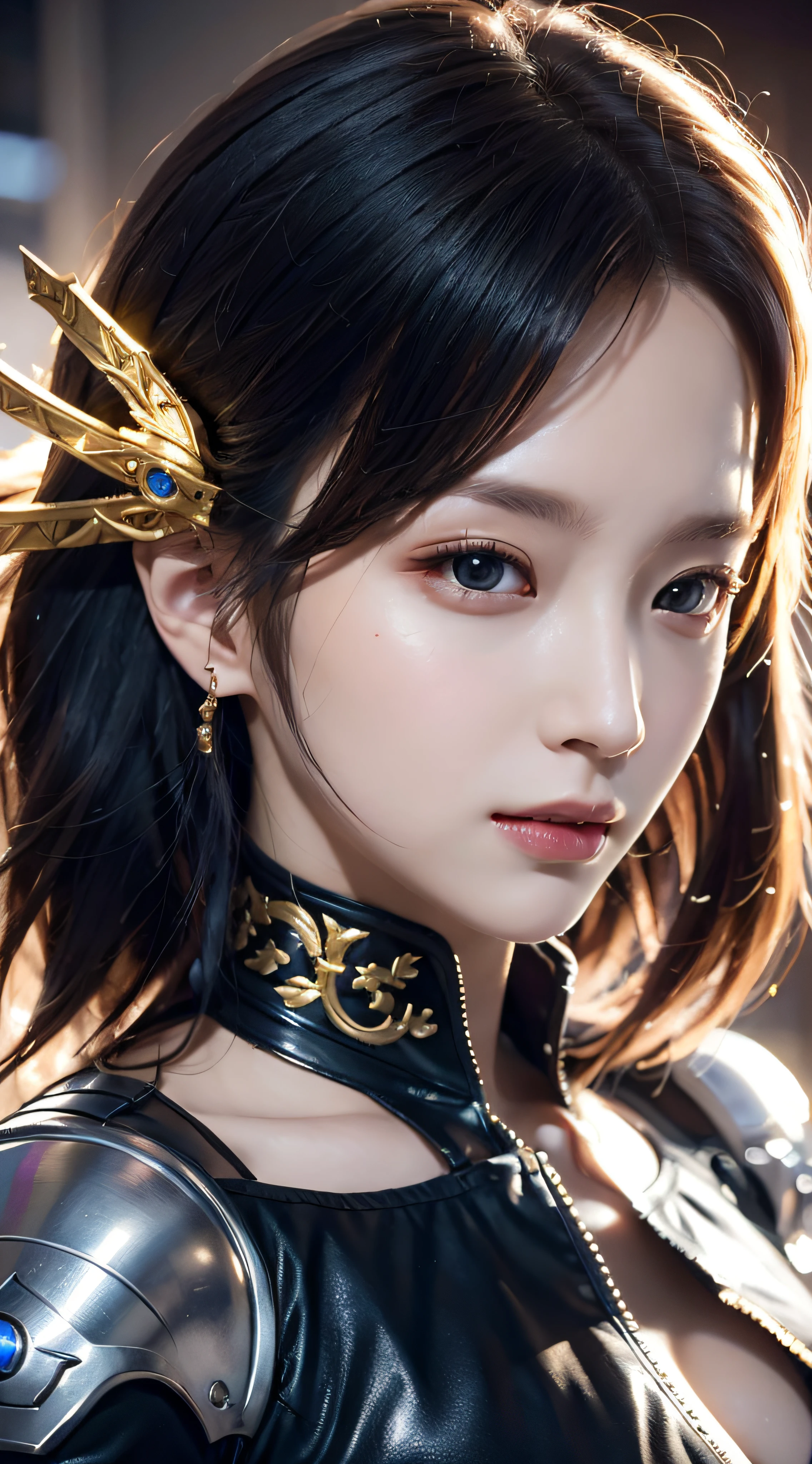 (8K,RAW photos,超高分辨率,best qualtiy,tmasterpiece:1.2),(photorealistic illustration),(Extremely detailed CG Unity 8K wallpaper),league of legend,Leona,delicated face,Details of the mechanism