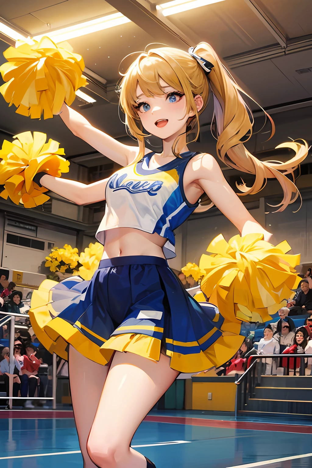 masterpiece, high-level image quality, hight resolution, 独奏, cheer girl,Gymnasium,