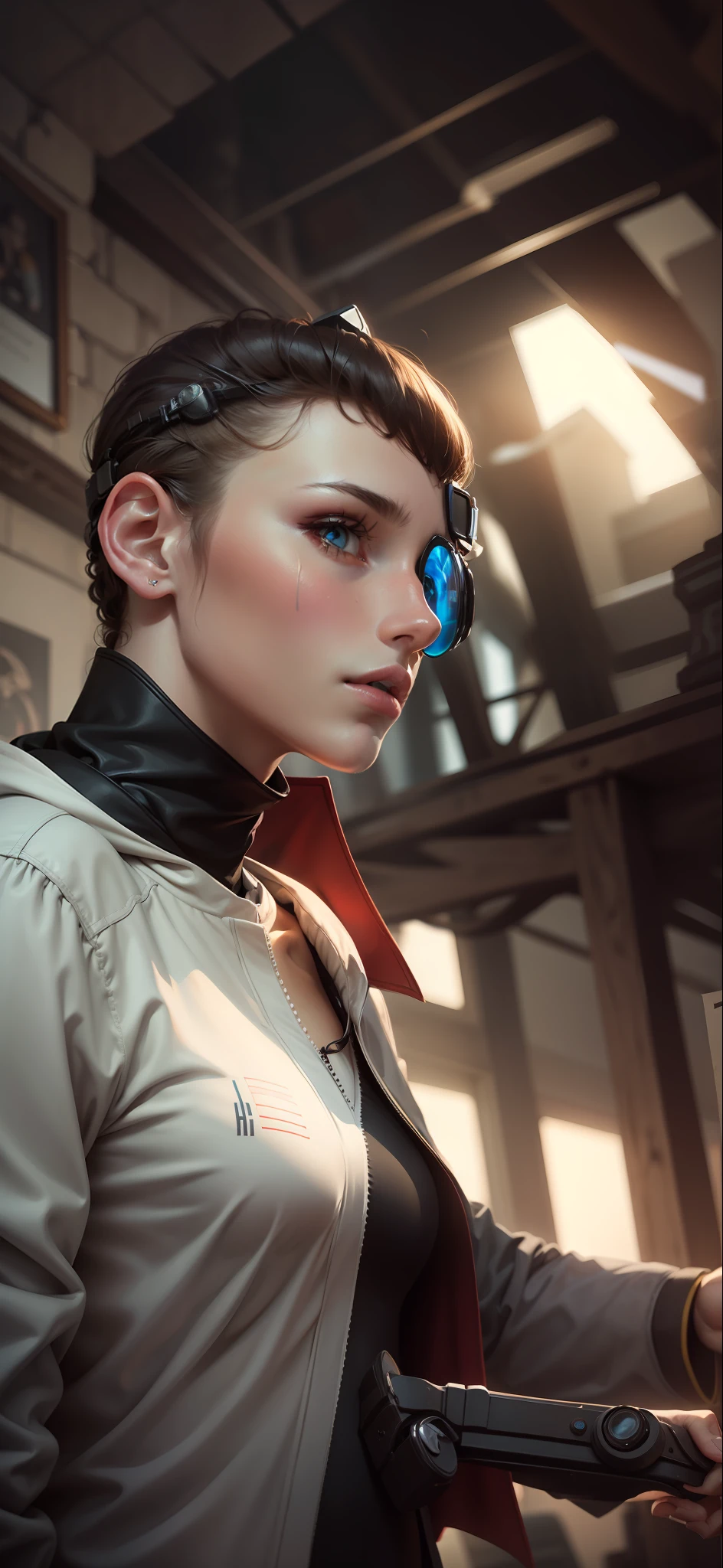 With goggles