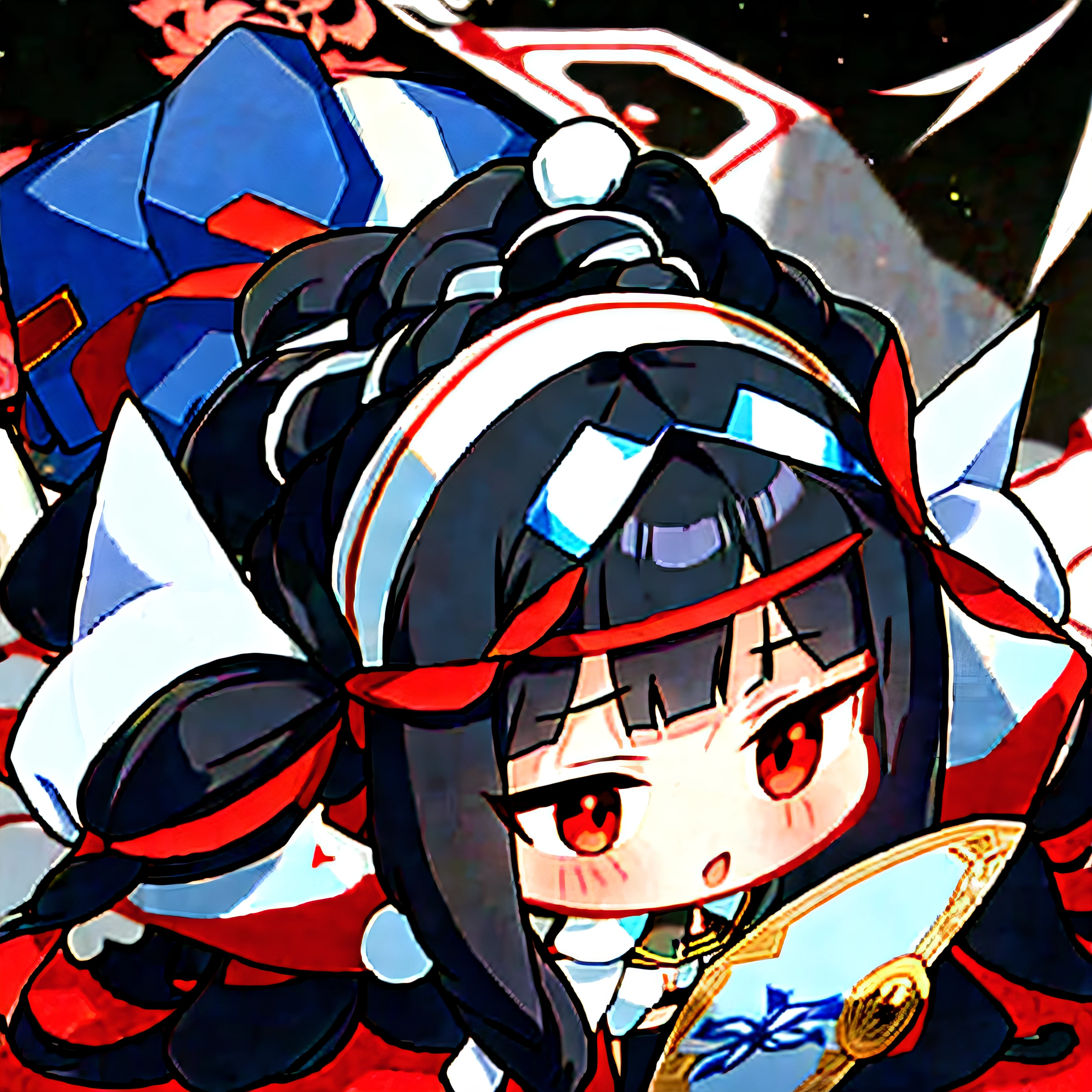 Anime girl with long black hair and red eyes wearing white and black costumes, azur lane style, onmyoji, Onmyoji detailed art, From Arknights, onmyoji portrait, White-haired fox, anime girl with cat ears