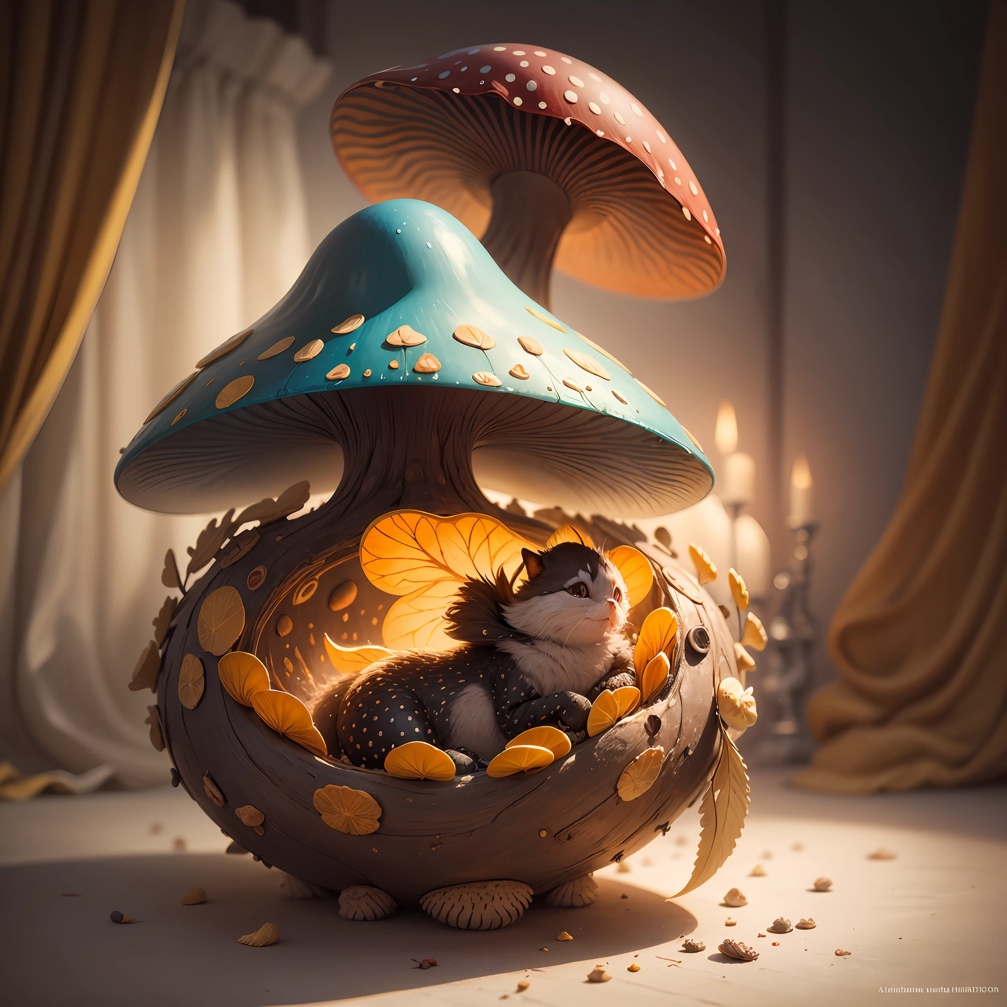 A schizophrenic psilocybin mushroom giving birth to baby animeta muscaria mushrooms splash art, fantasy art, hyper detailed, watercolor, hyperrealism, trending on artstation --auto