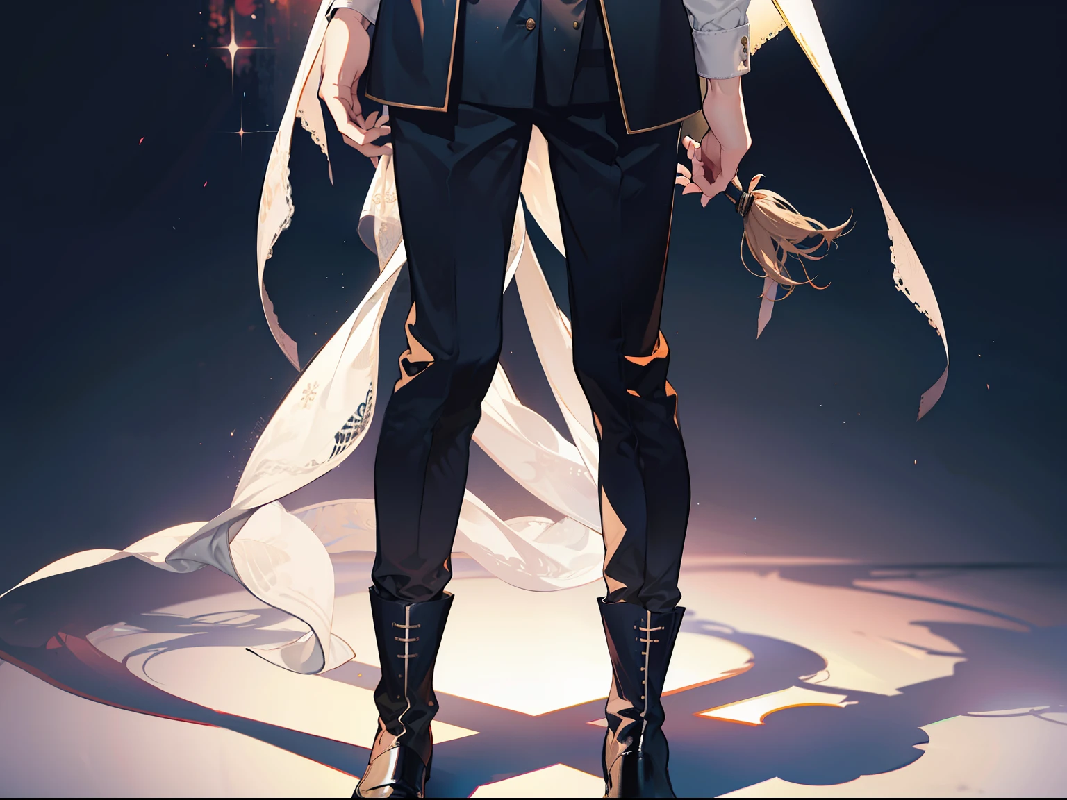 of a guy,short detailed hair,standing on your feet,long leges:1.2,on back