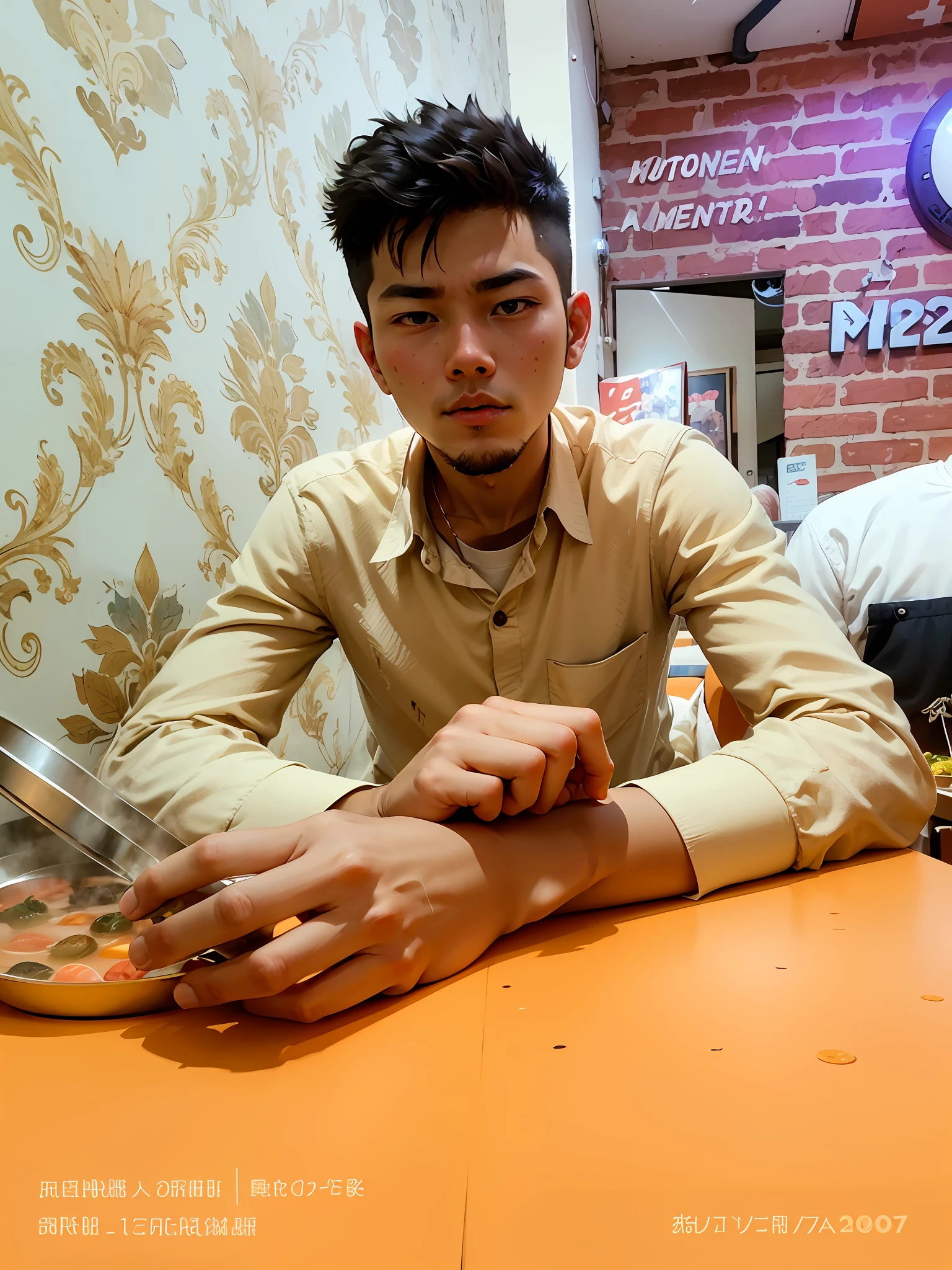 A 24-year-old boy sits on the sofa at home, eating hot pot alone, lonely --auto --s2