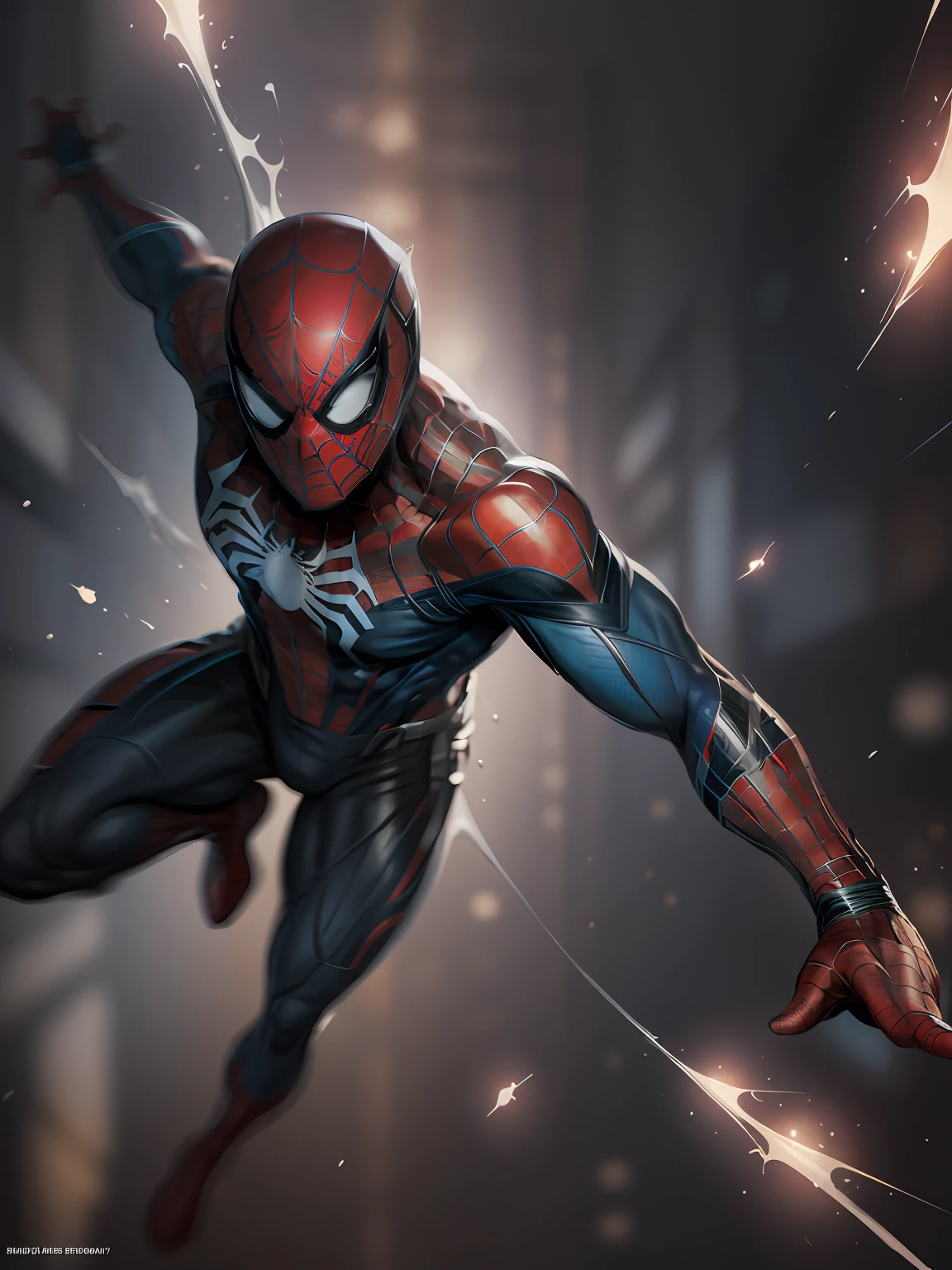 Ultra-detailed, a very dynamic illustration of Spider-Man from Marvel Comics, Best Quality, ultradetailed