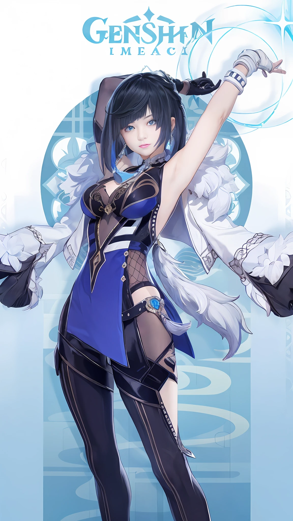 1female, blue eyes, Make realistic, ultra detail, 8k,