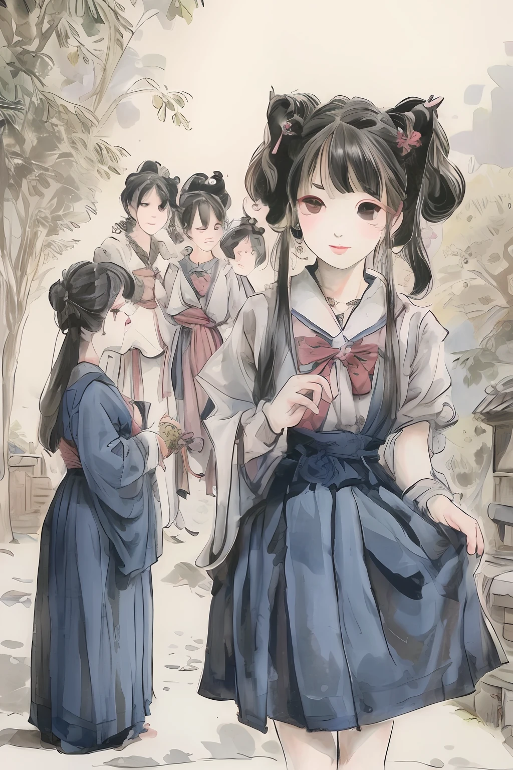 My mother had four children in a row, all of them girls，The goddess of the village gave her a trick。
