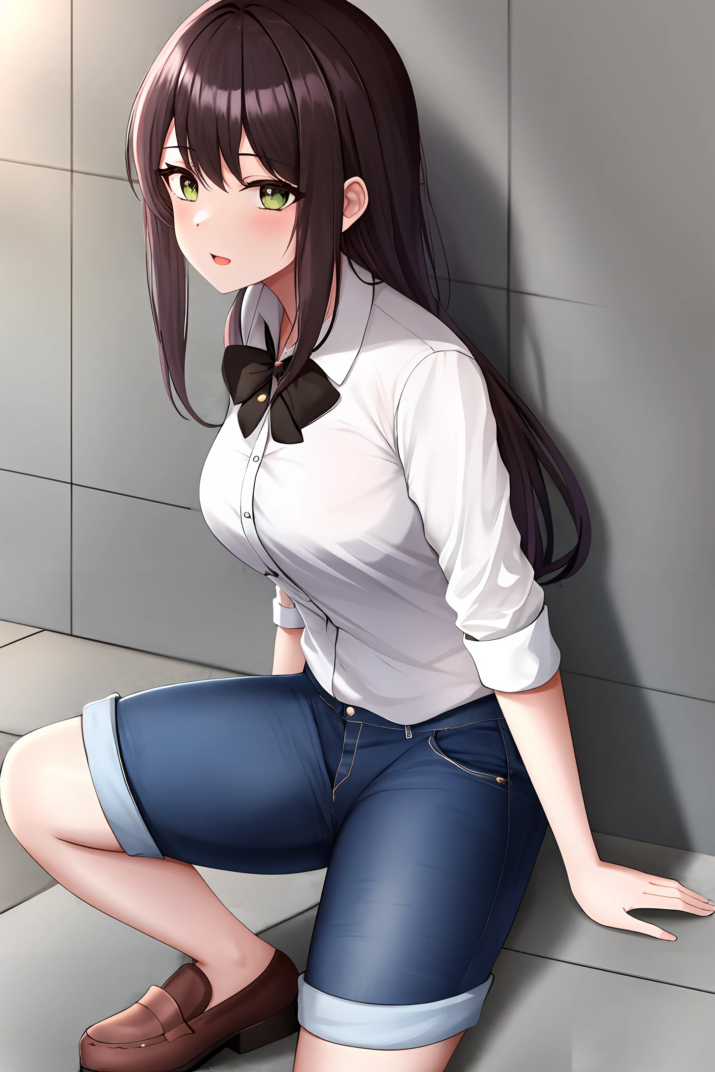 A teenage girl who pees her pants