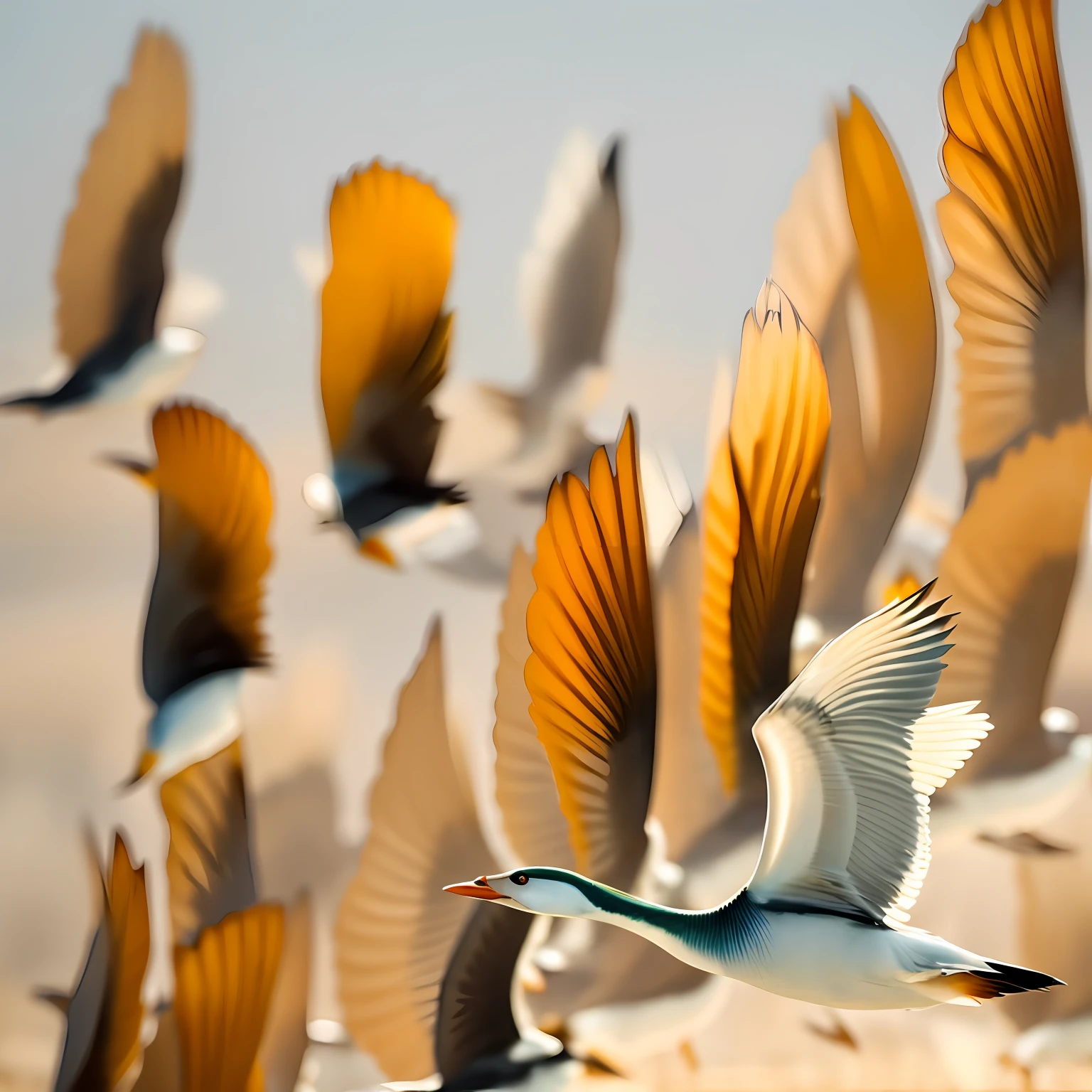 There are fish,Fish transform to form Tai Chi,Tai Chi changes to form wild geese