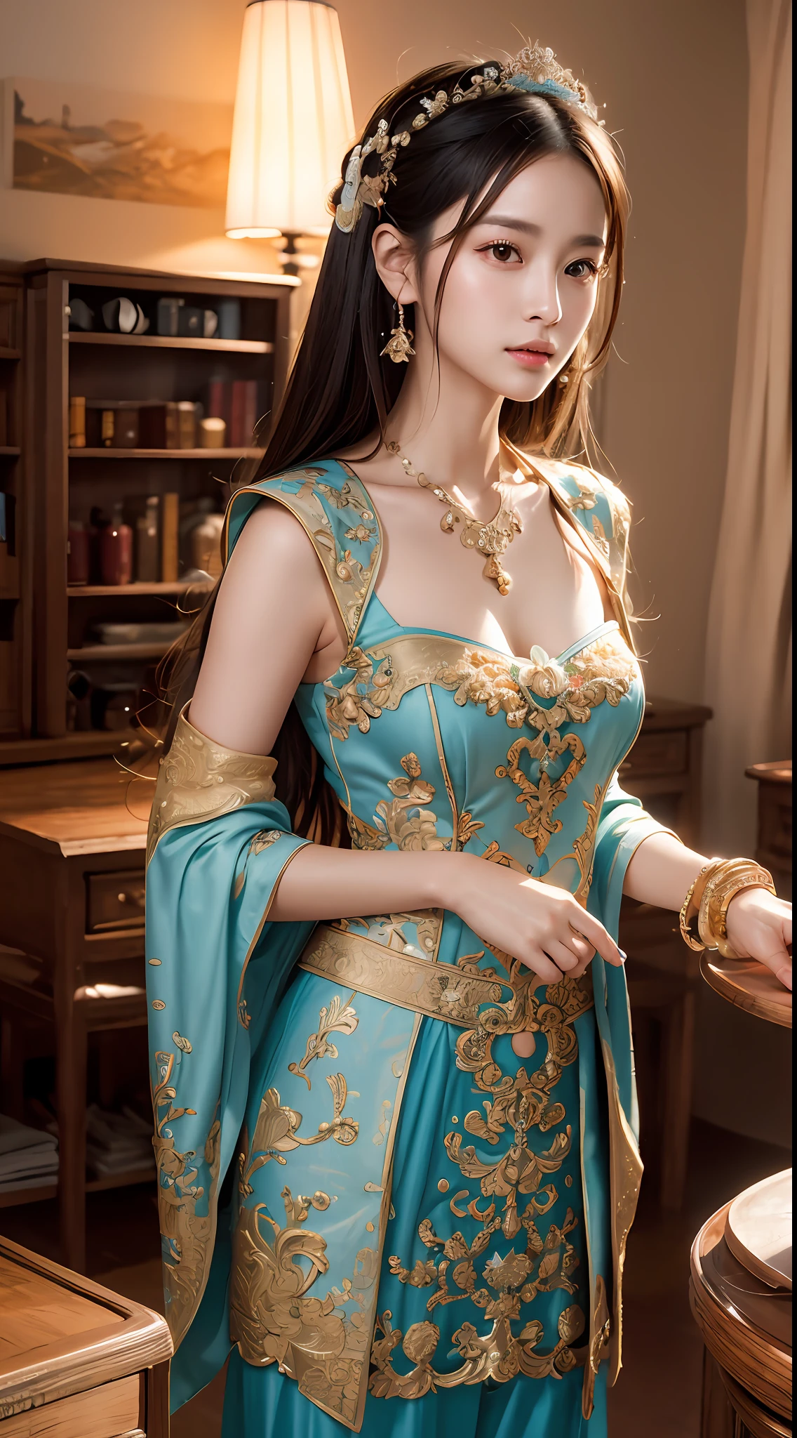 (Raw photography、top-quality)、(realisitic、photos realistic:1.3)、top-quality、ighly detailed、masterpiece、ultra-detailliert、illustratio、1girl in、Zhuge Liang