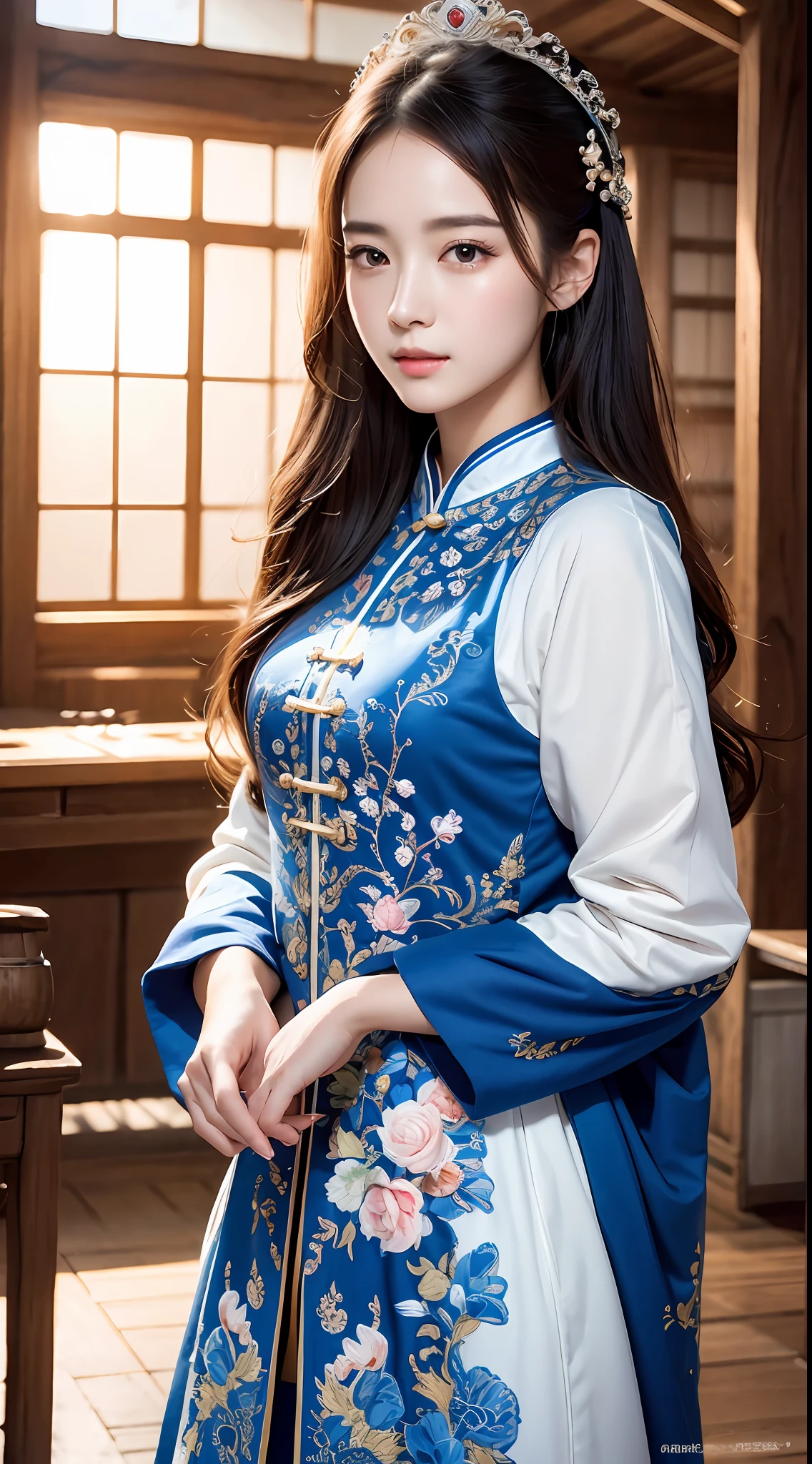 (Raw photography、top-quality)、(realisitic、photos realistic:1.3)、top-quality、ighly detailed、masterpiece、ultra-detailliert、illustratio、1girl in、Liu Bei