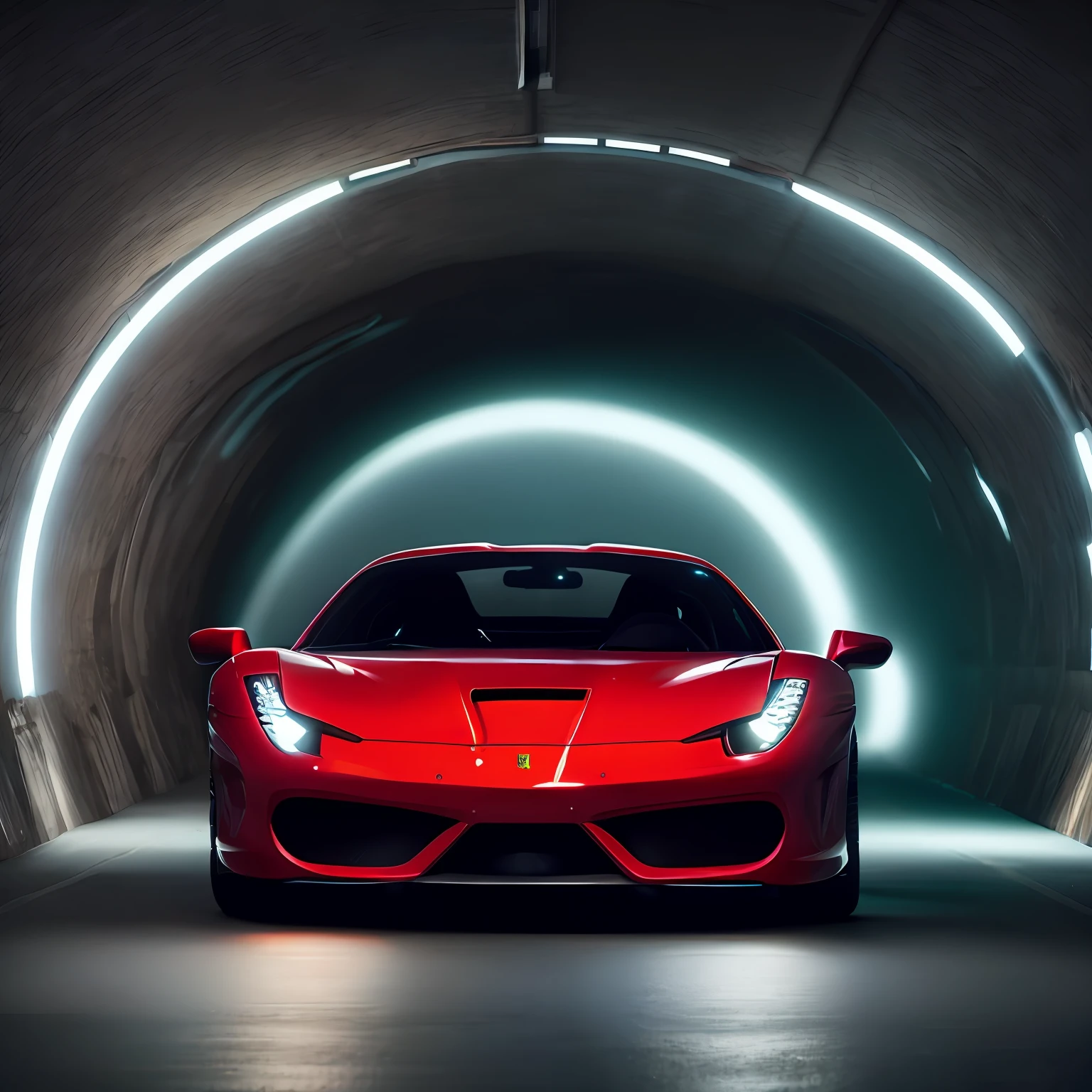 a close up of a car driving through a tunnel at night, futuristic product car shot, automotive, automotive photography, sportcar, supercar, sports car, super car, vehicle photography, sportscar, futuristic car, render of futuristic supercar, sport car, with cool headlights, ferrari 458, car photography, full view of a sport car, headlights shine with neon light --auto