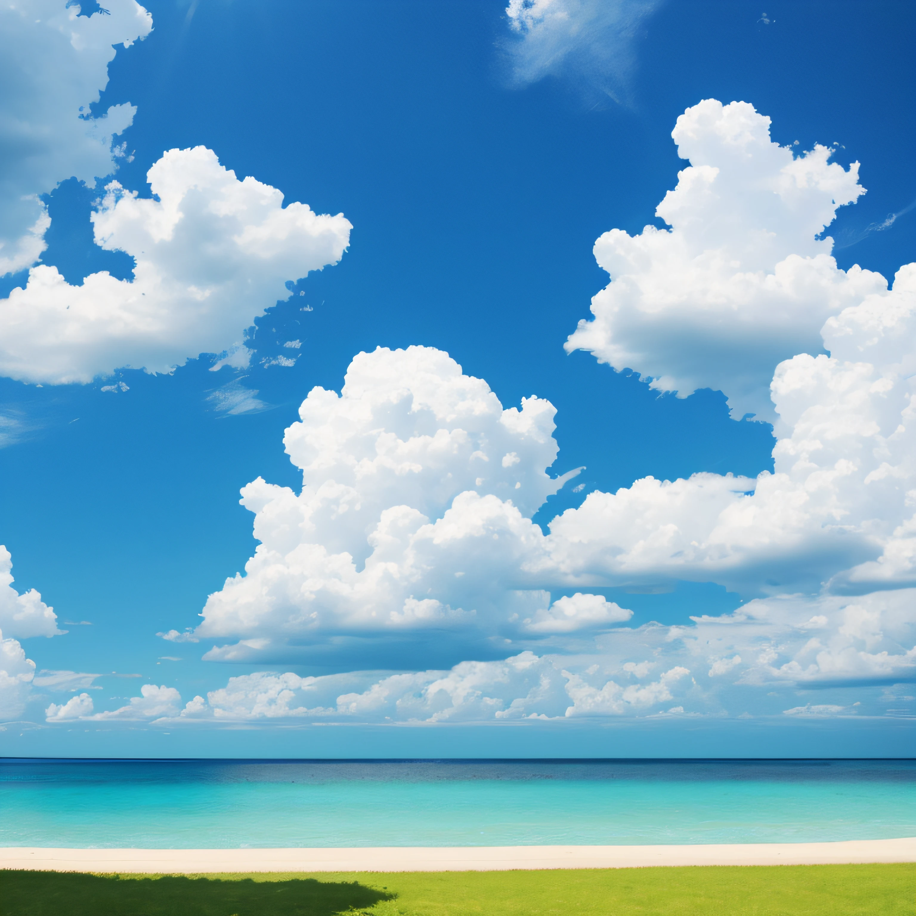 There is one bench on the beach under the blue sky, sunny day at beach, sky and ocean background, bright sunny summer day, landscape of a beach, Calm sea and beach background, Beautiful beach, clear sunny day, Azure blue sky, Beach background, White sandy beach, breath-taking beautiful beach, White sandy beach, beautifull puffy clouds. Anime, beautiful high resolution