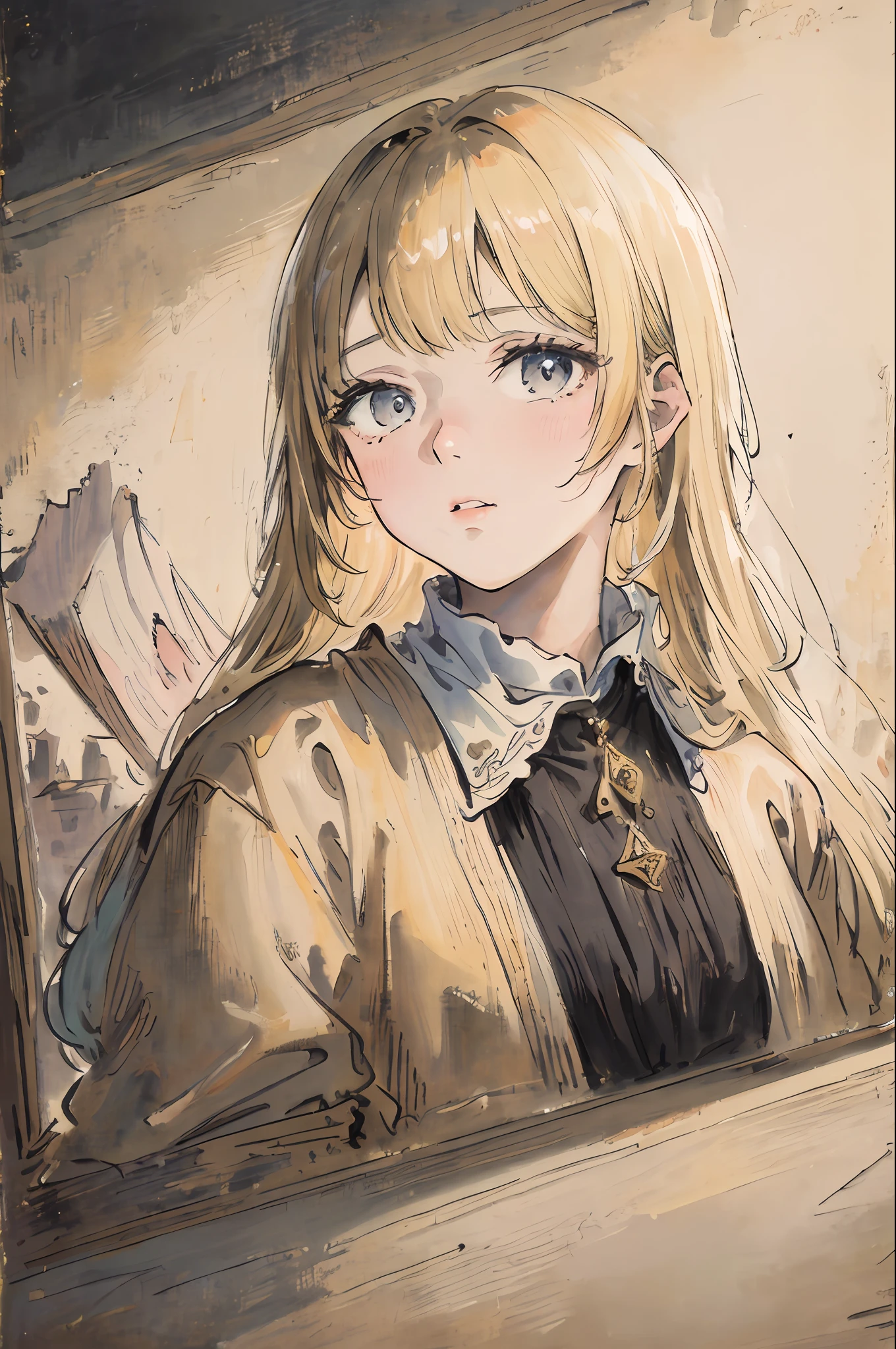 Masterpiece, top quality, very delicate and beautiful girl, very delicate and beautiful, world masterpiece theater, super definition, top quality, blonde, high res, very elaborate, girl, top quality, illustration, look at the viewer people, impasto, canvas, oil painting, realism, realistic