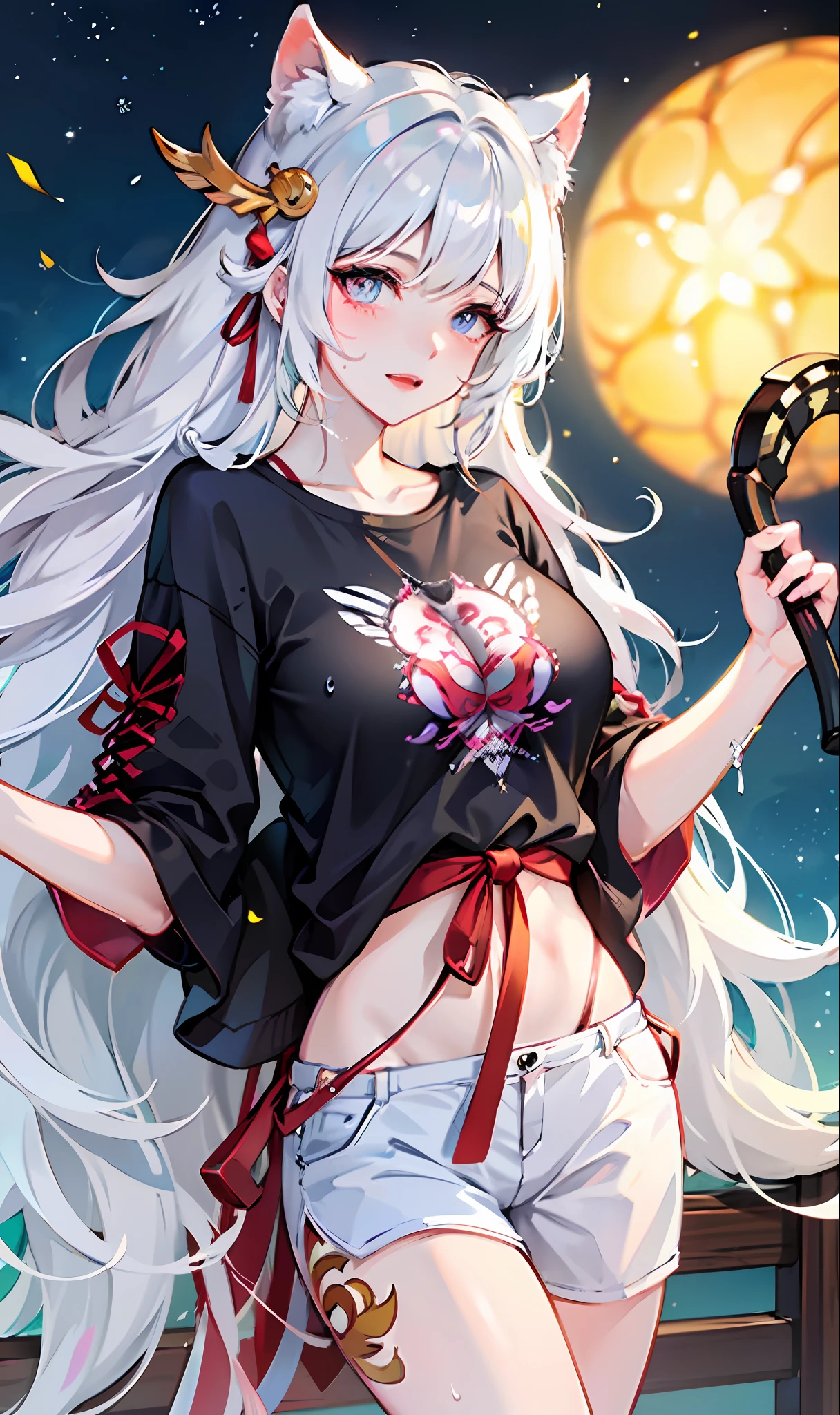 Beautuful Women、(​masterpiece))、top-quality、high-level image quality、g-cup、ultra-detailliert、ighly detailed、face perfect、((独奏))、large full breasts、big butts、Beautiful waist、a short bob、beatiful backgrounds、Hair is two-tone orange and black、Blue pupil、On the head there are black-blue horns、Ecchi、fullbody image、red blush、sexual excitement、My whole body is wet、Casual clothing、((((((Casual clothing))))))、dressed casually)modern technology、very highly detailed breasts、detailed buttocks、Detailed finger、Stuffiness、Torogao、Realistic moisturized skin、(soaked body:1.3)、Eye of Detail、erotick、Glows、Sheer are visible、transformational、Streaks in the crotch、Visible through lingerie、cum on