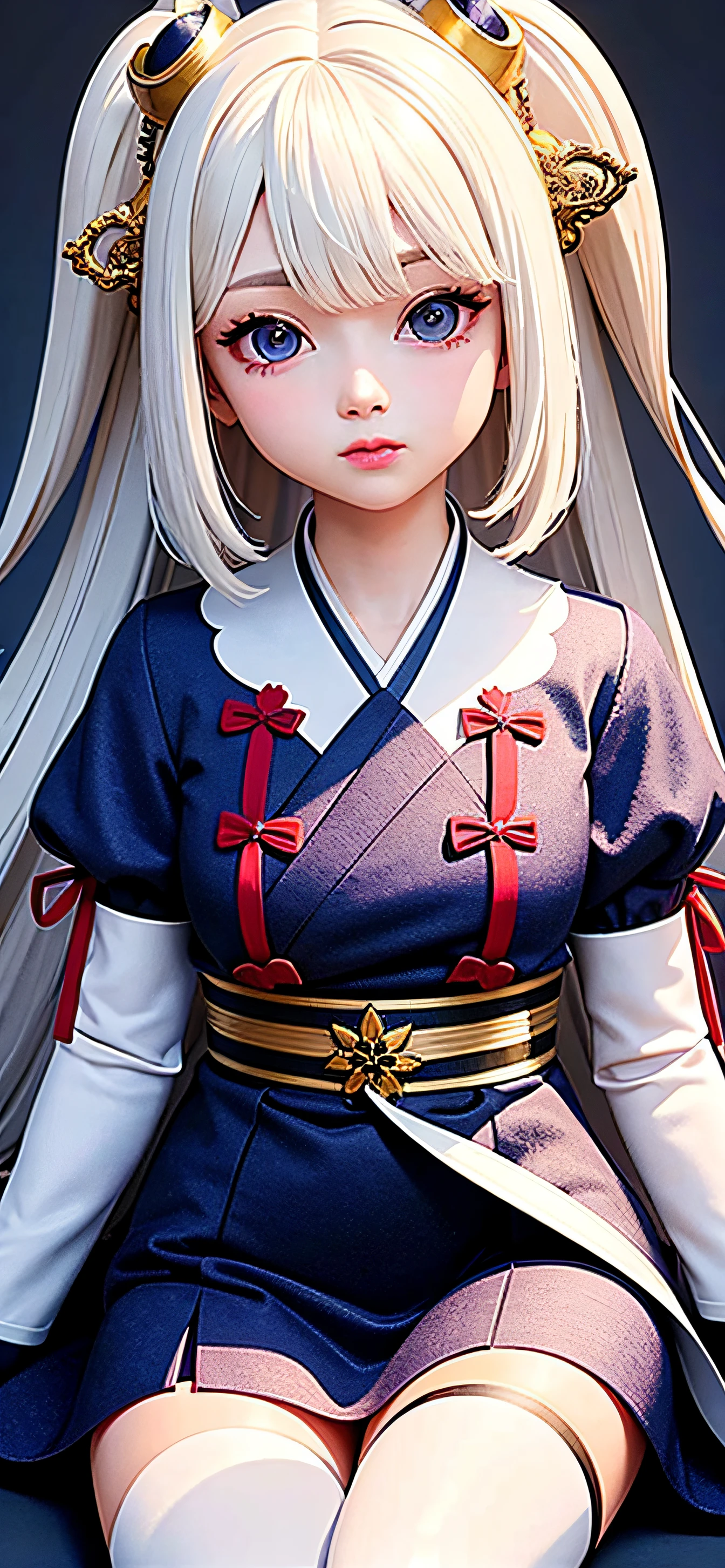 ((solo)),1 girl,Kpop idol,best quality, masterpiece,white hair,thighhighs over pantyhose,hanfu,Flower,hanfu girl,(detailed face:1.2)