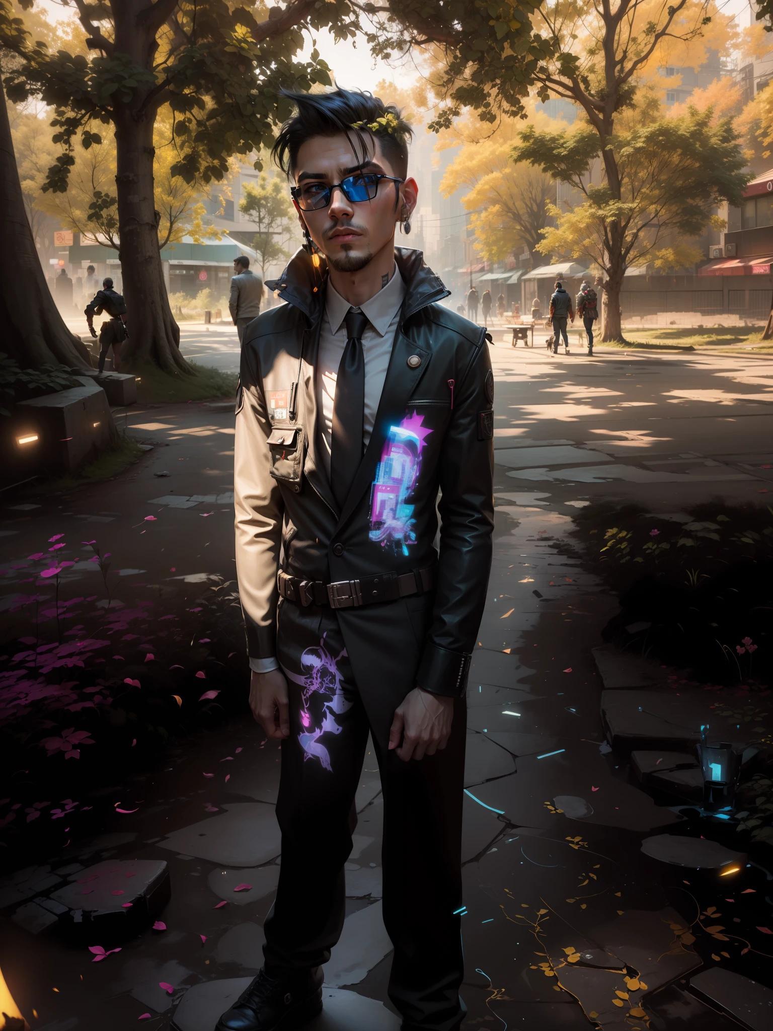 Change background cyberpunk handsome