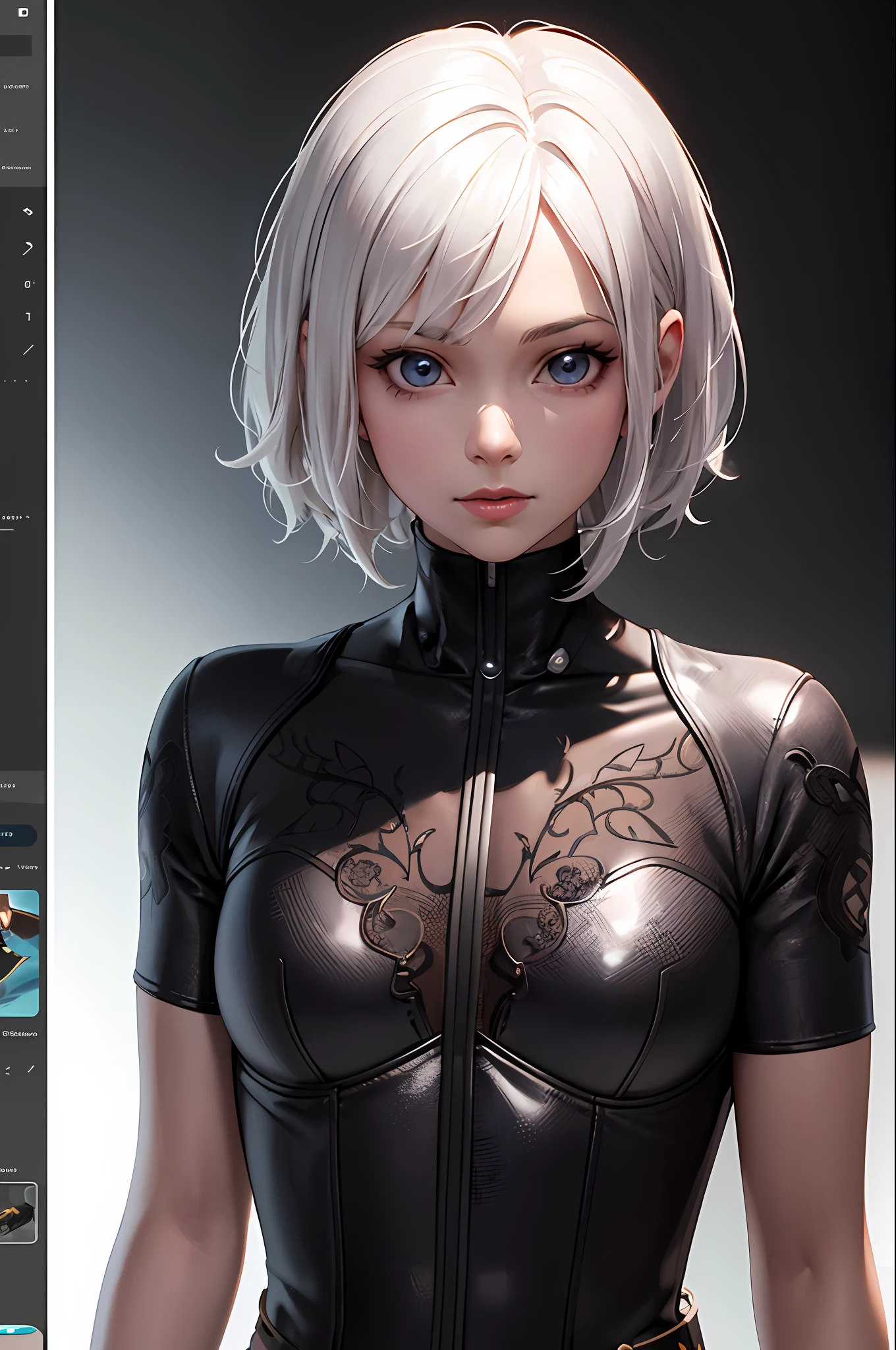 best quality,game cg, teen Dora the explorer, masterpiece, best quality, 8k, detailed skin texture, detailed cloth texture, beautiful detailed face, intricate details, ultra detailed, cat woman suit, straight white hair, (Half body:1.2)